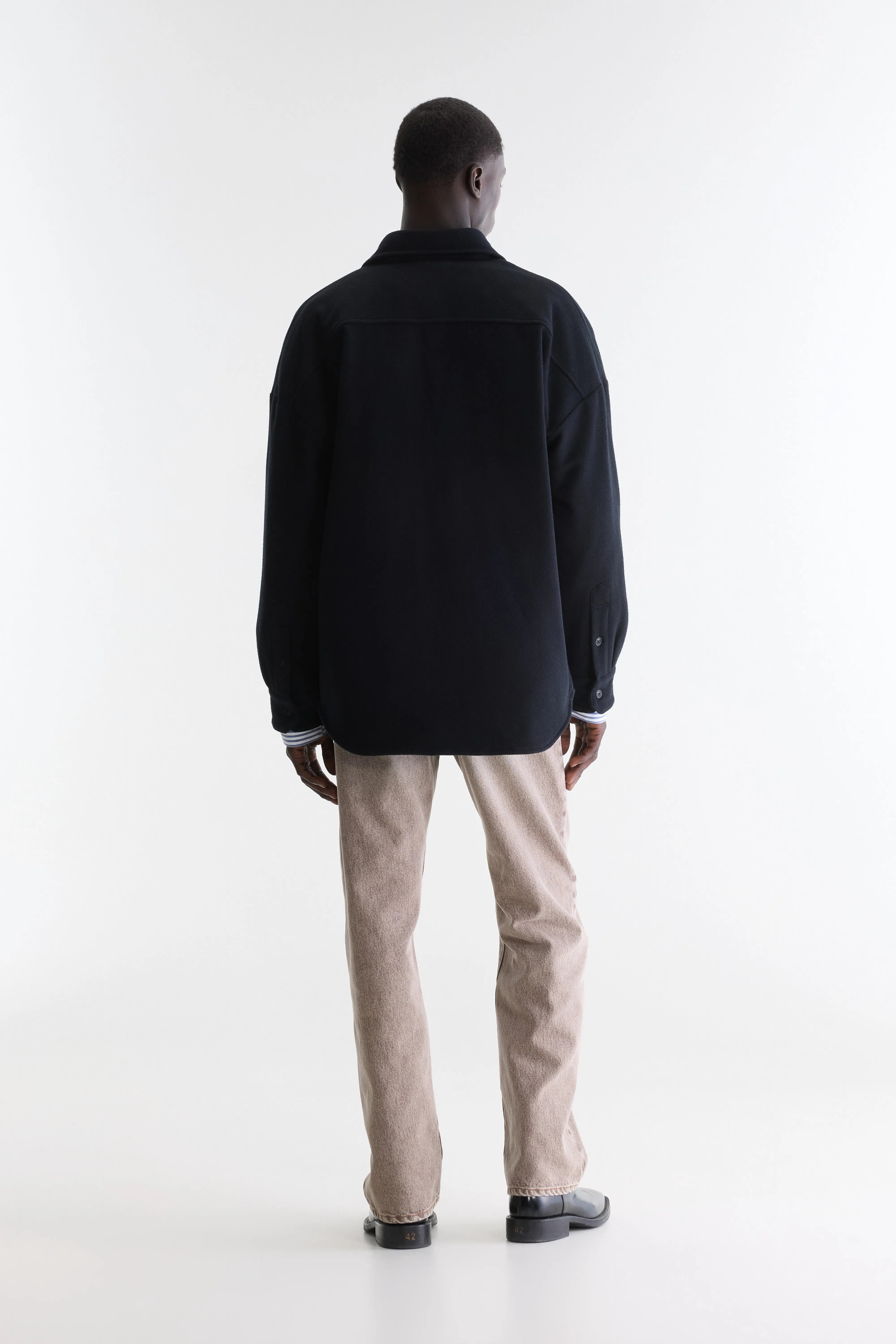 Jowe wool overshirt (262 / M / BLACK)