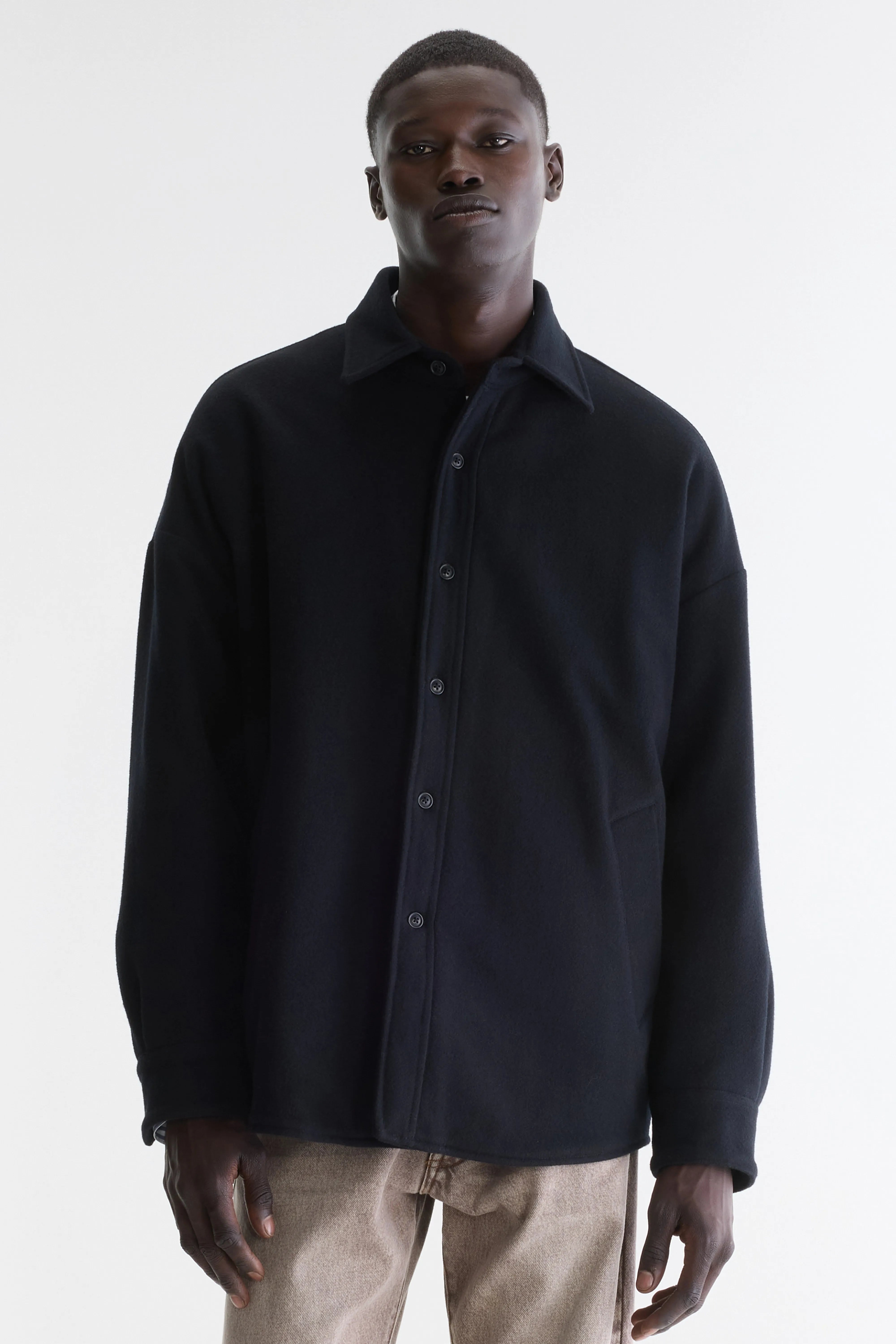 Jowe wool overshirt (262 / M / BLACK)