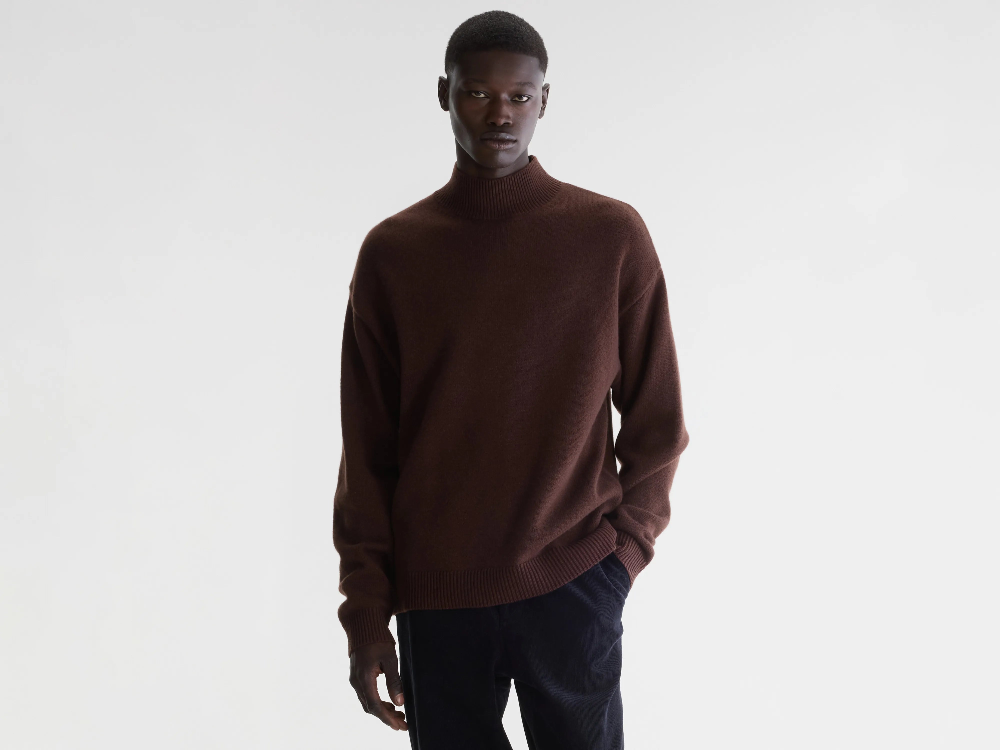 Gaky mock-neck sweater (262 / M / COFFEE)