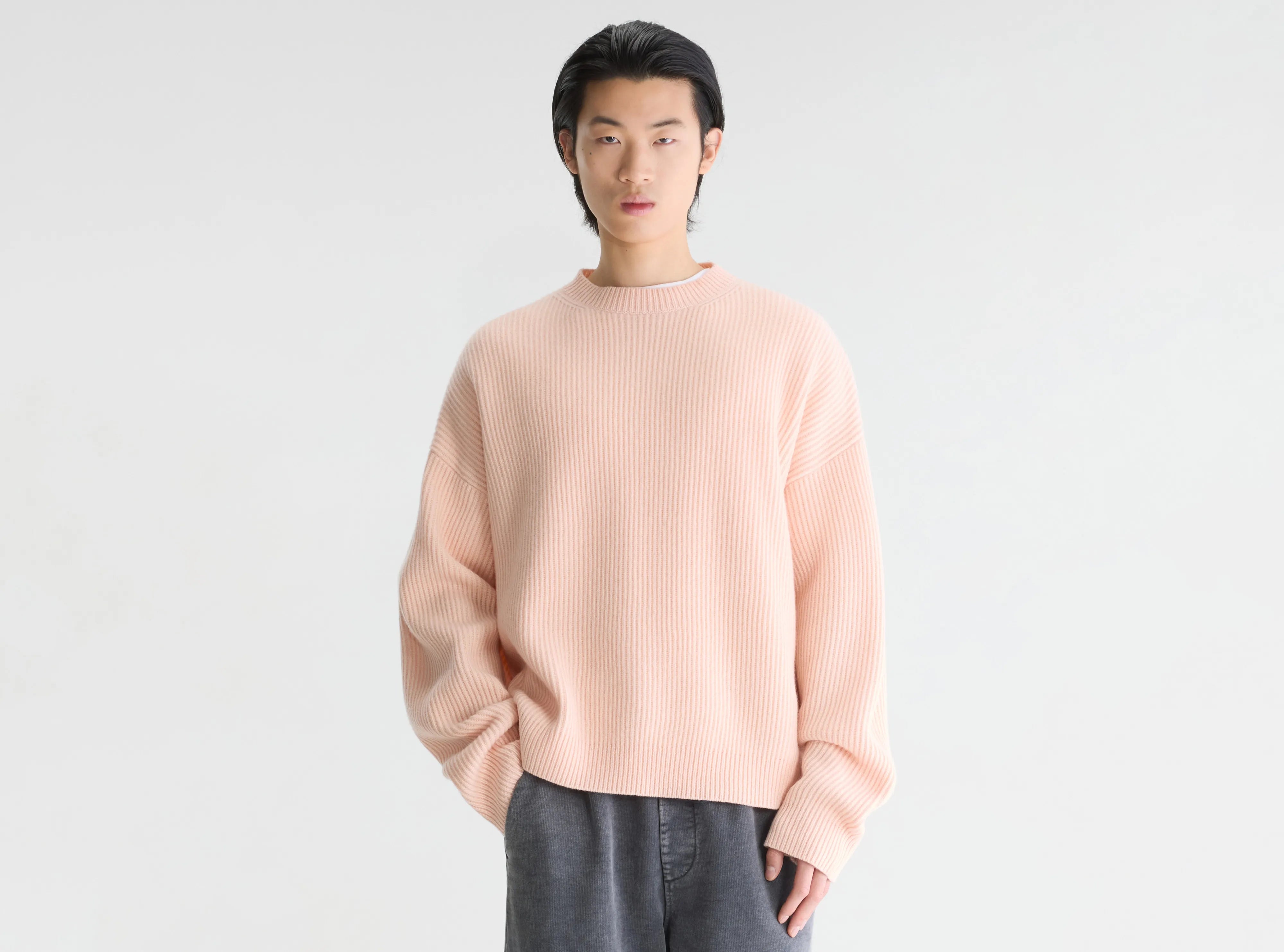 Ameb crewneck sweater (262 / M / LIGHT ROSE)