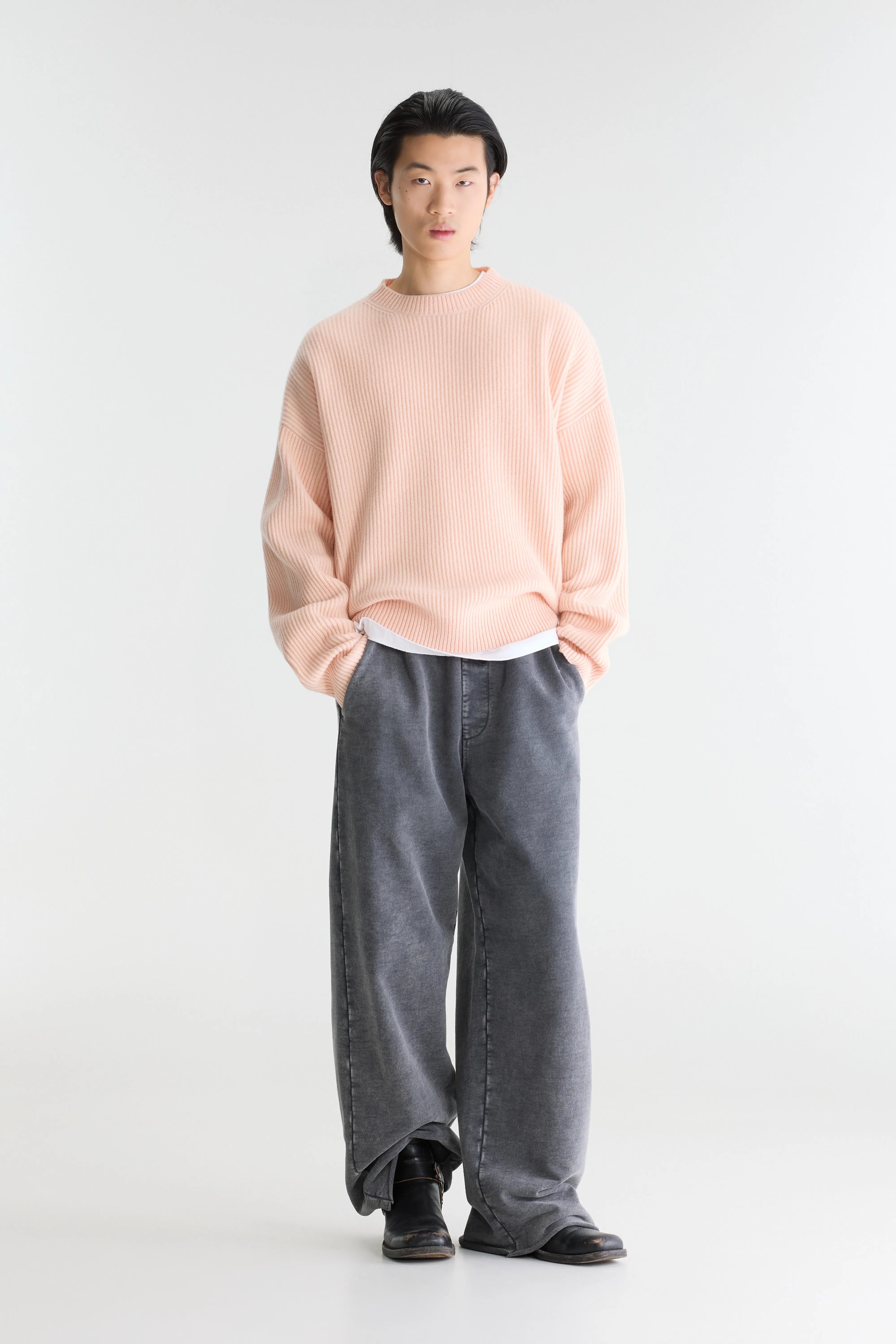 Ameb crewneck sweater (262 / M / LIGHT ROSE)