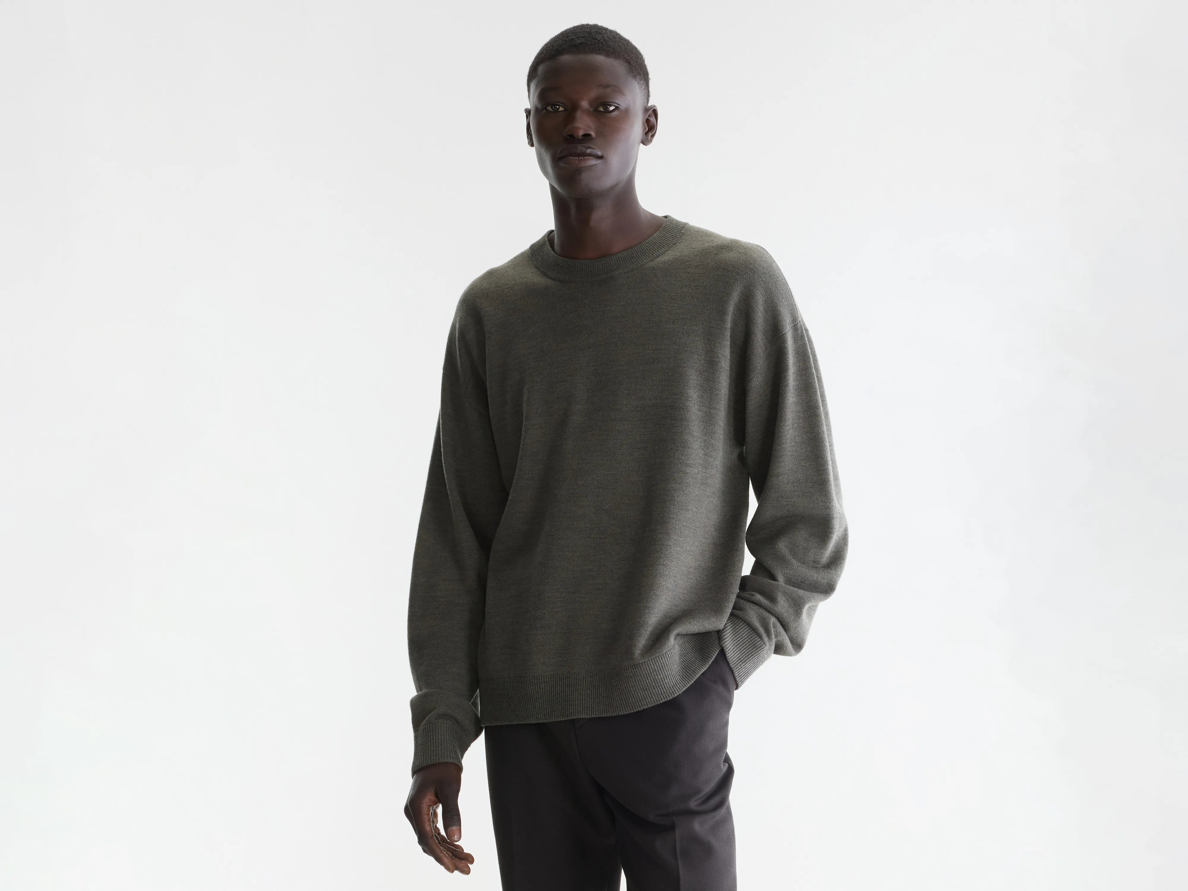 Pull col rond Siamo (262 / M / DUSTY OLIVE)