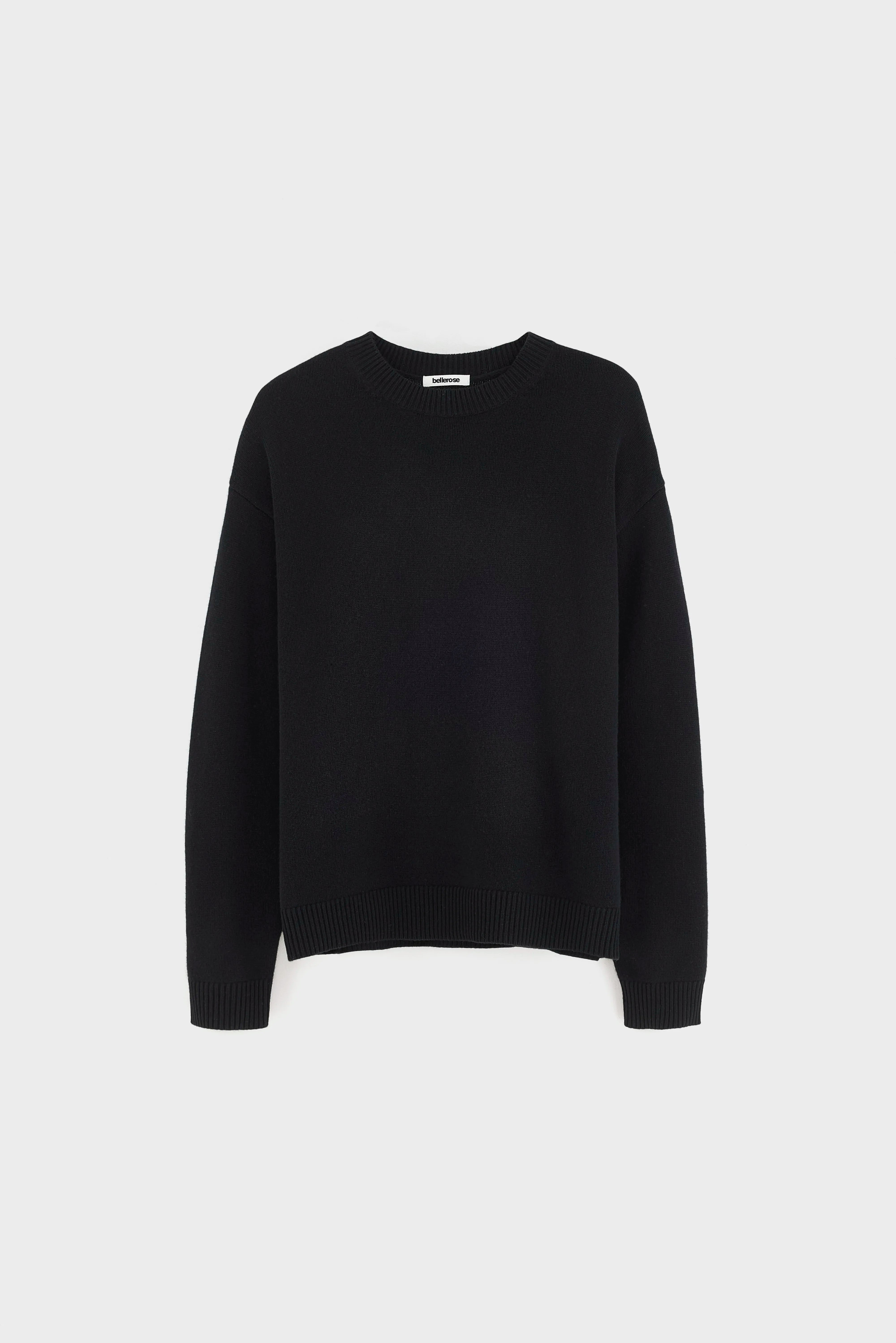 Gakew relaxte trui met ronde hals (262 / M / BLACK)