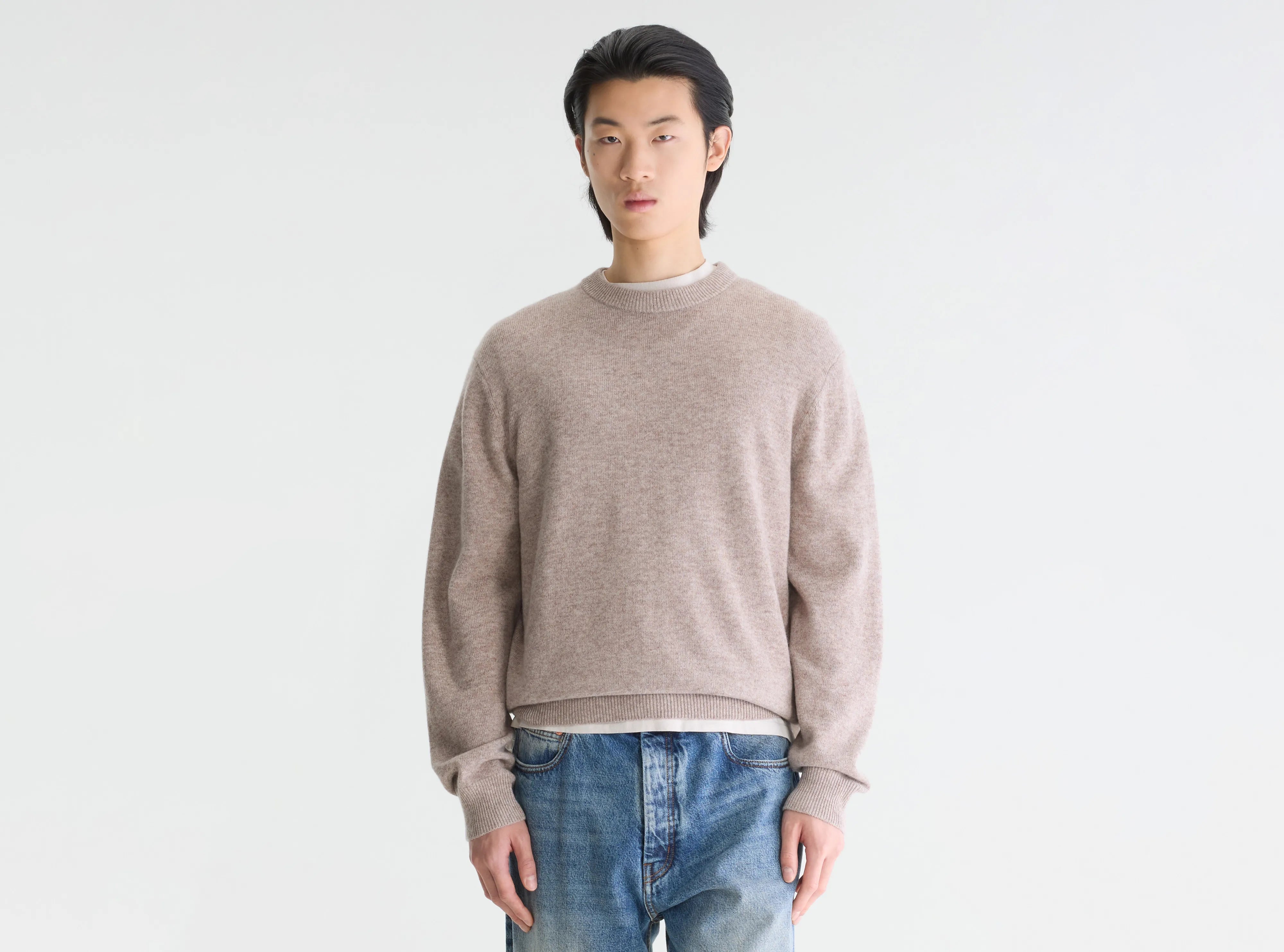 Gak classic crewneck sweater (262 / M / BEIGE MELANGE)