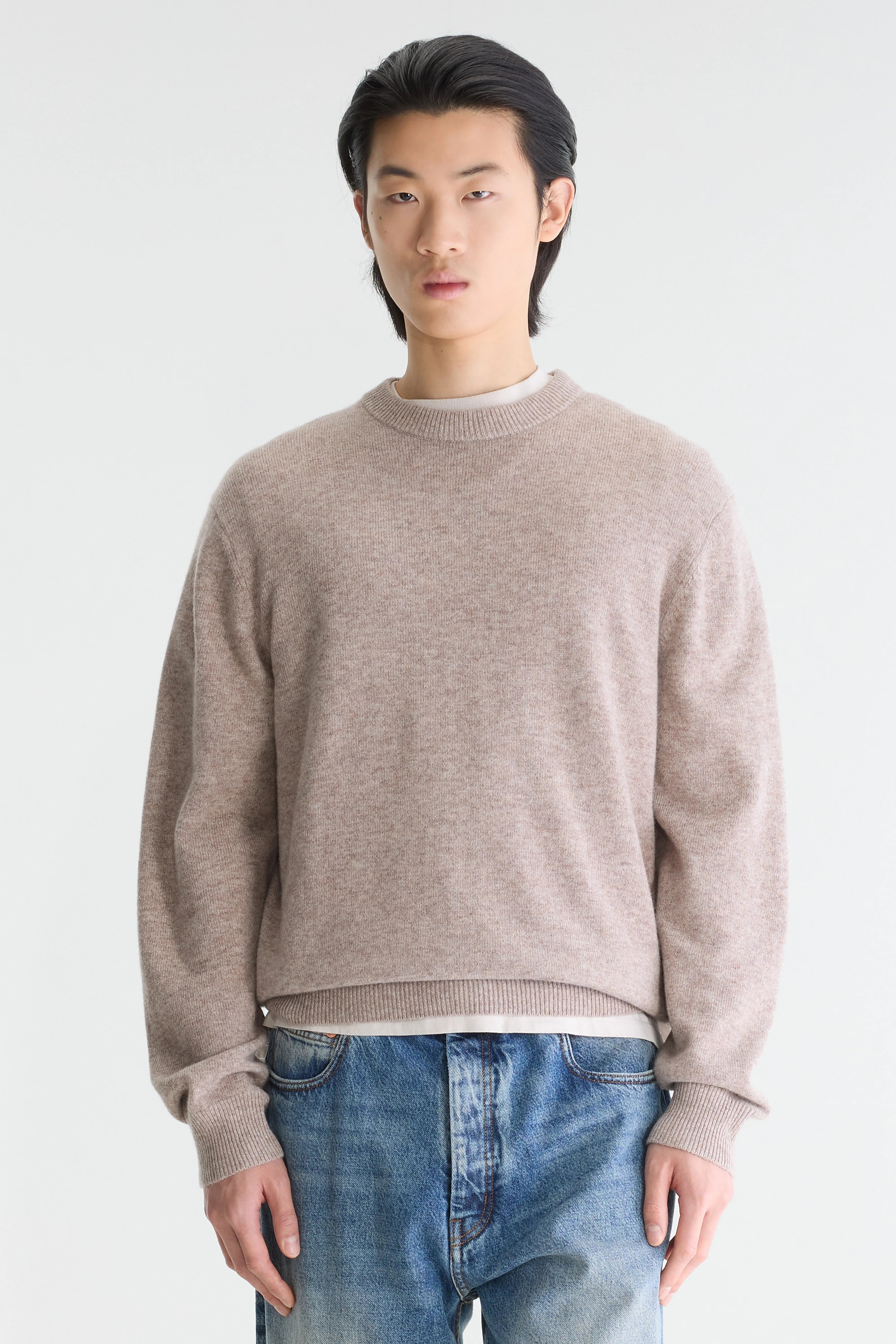 Gak classic crewneck sweater (262 / M / BEIGE MELANGE)