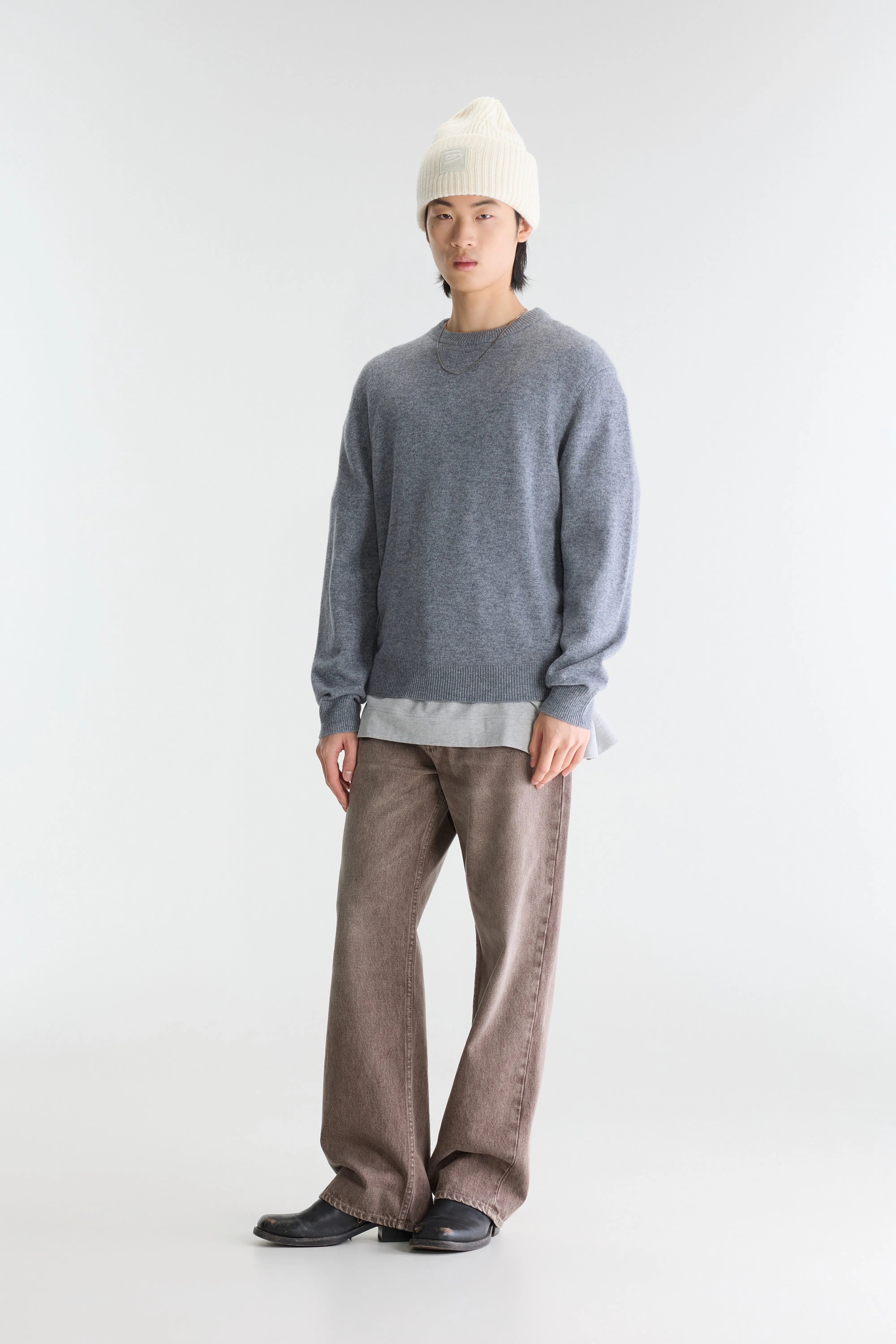 Gak classic crewneck sweater (262 / M / GREY MELANGE)