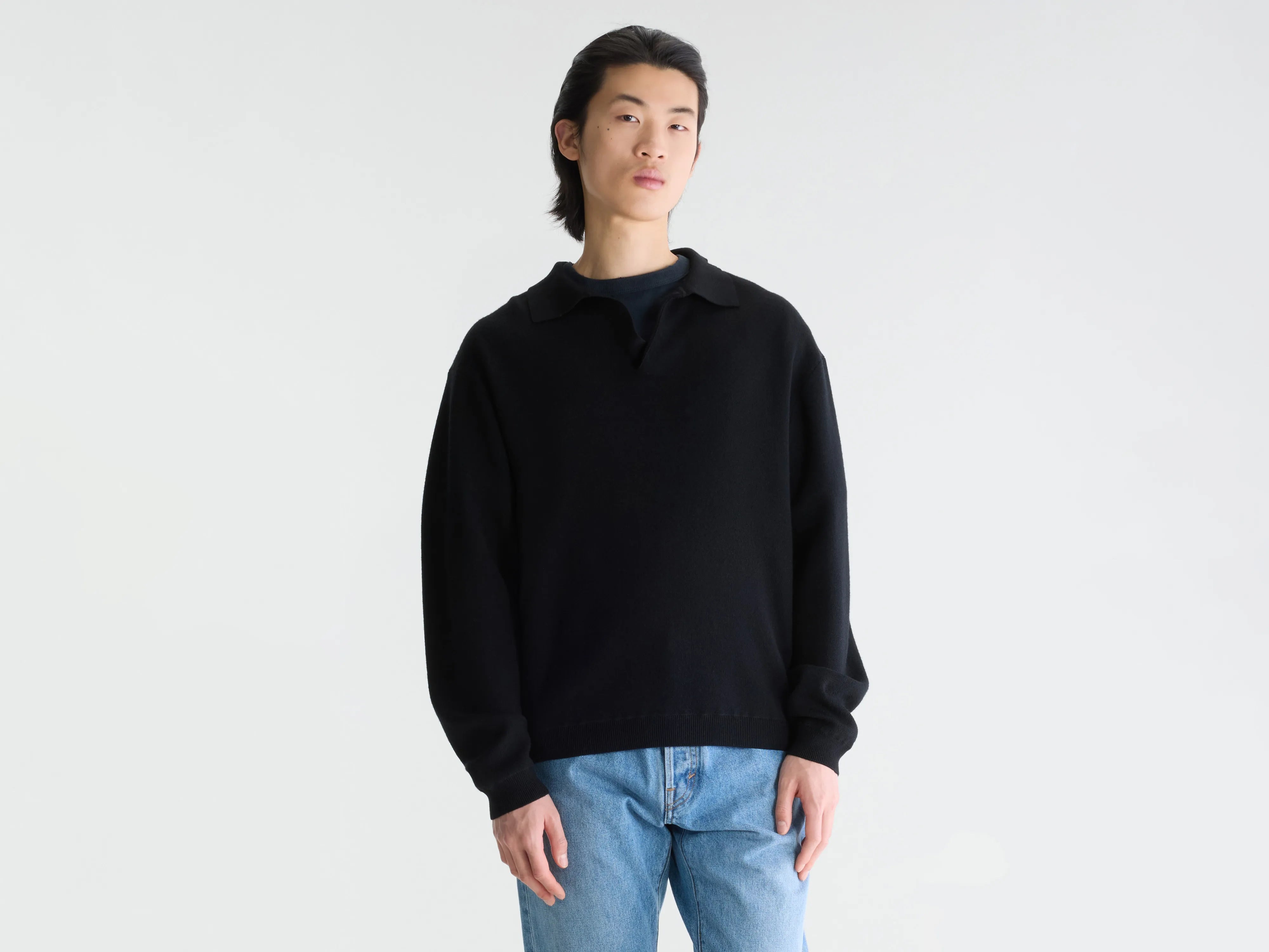 Pull col polo Dillou (262 / M / OFF BLACK)