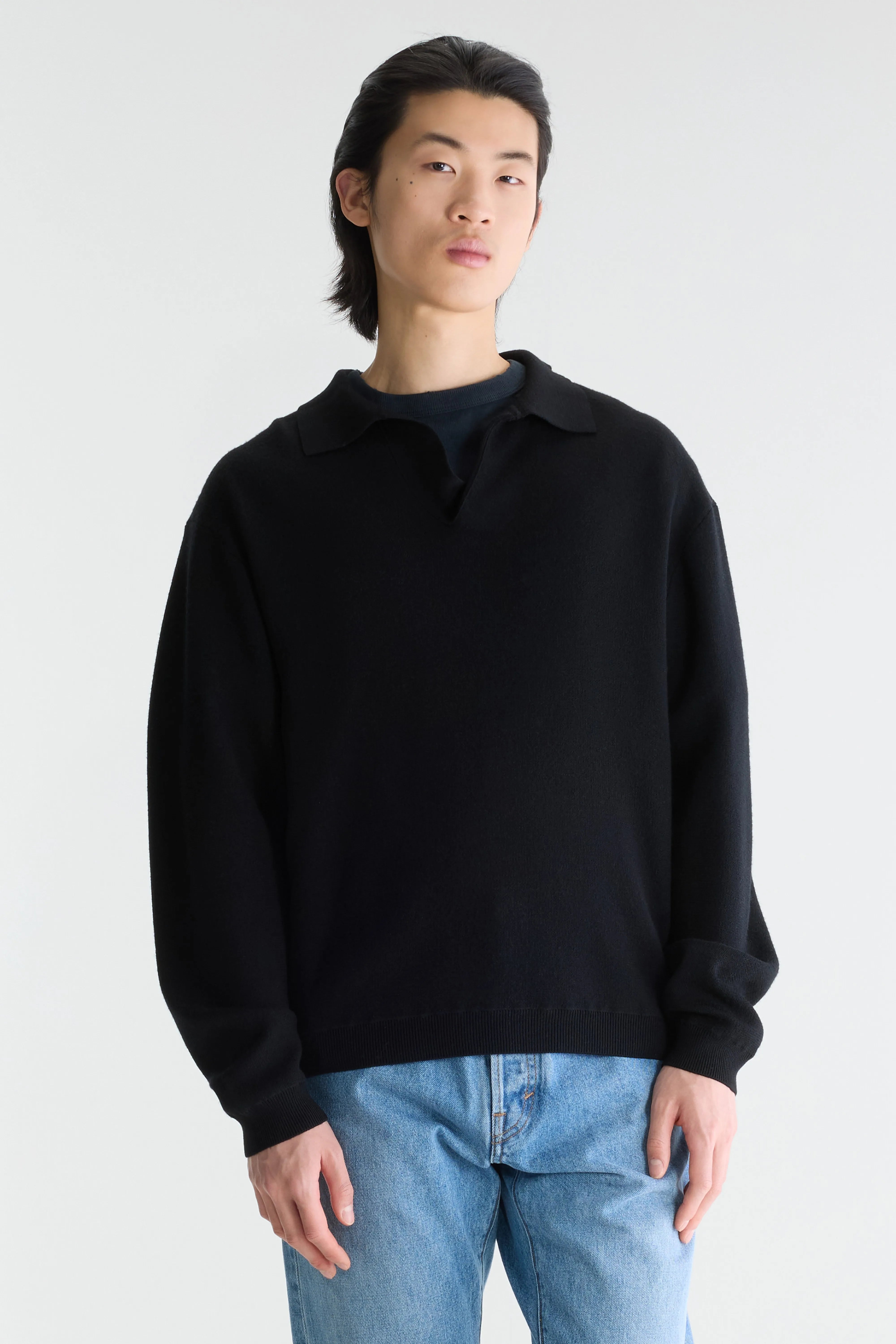 Pull col polo Dillou (262 / M / OFF BLACK)