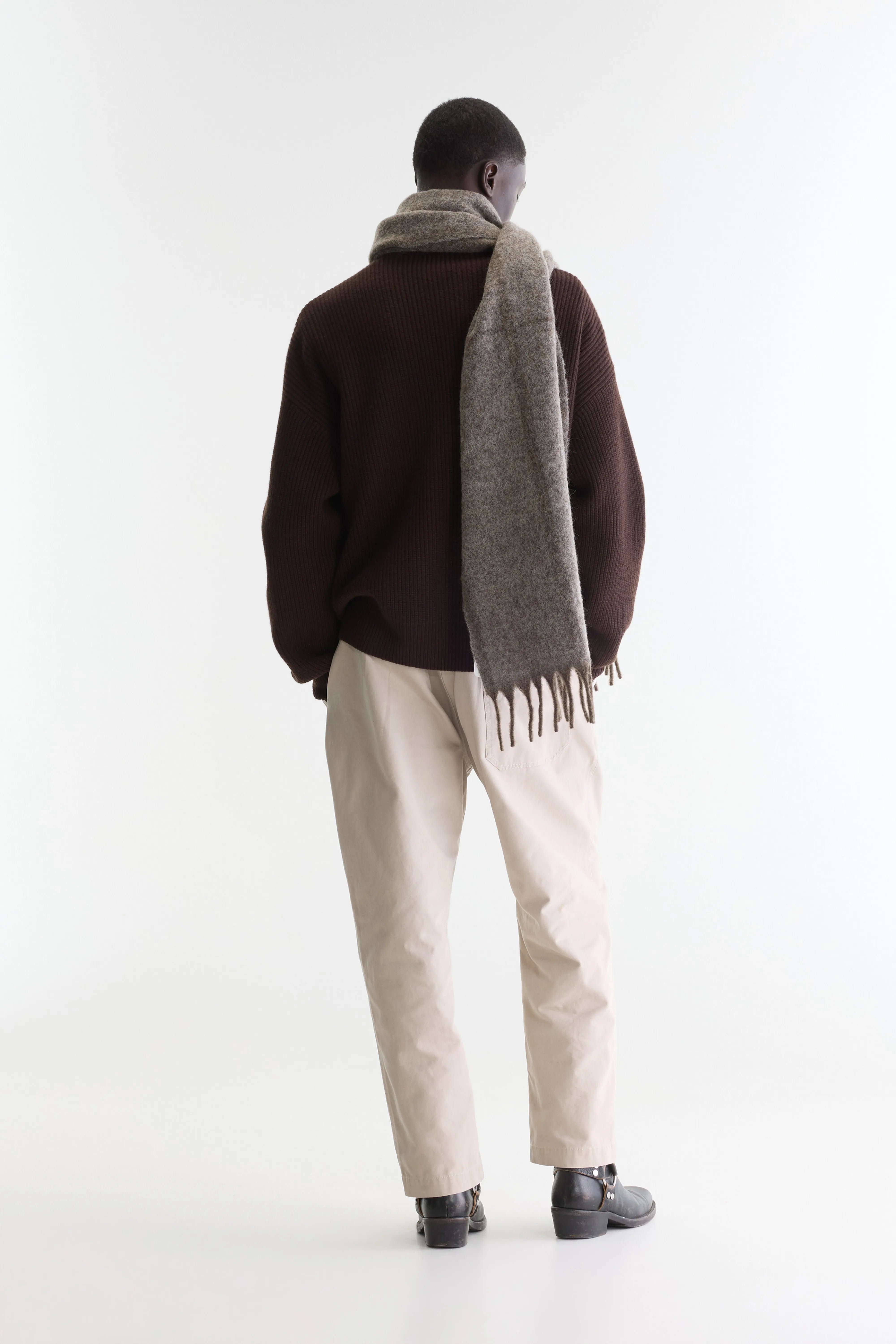Dorzip mock-neck cardigan (262 / M / DARK ROAST)