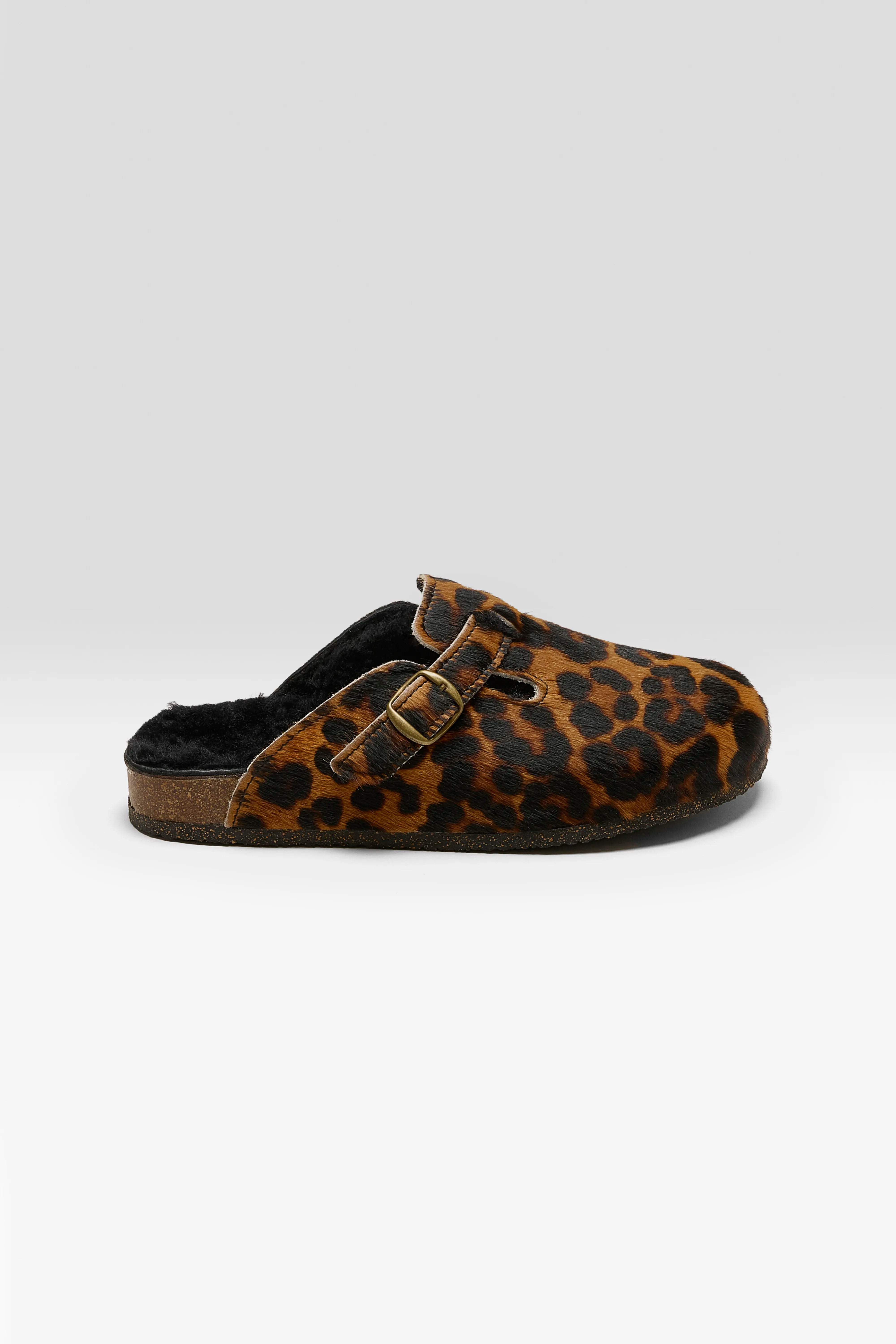 Black Leopard Clogs (242 / W / BROWN)