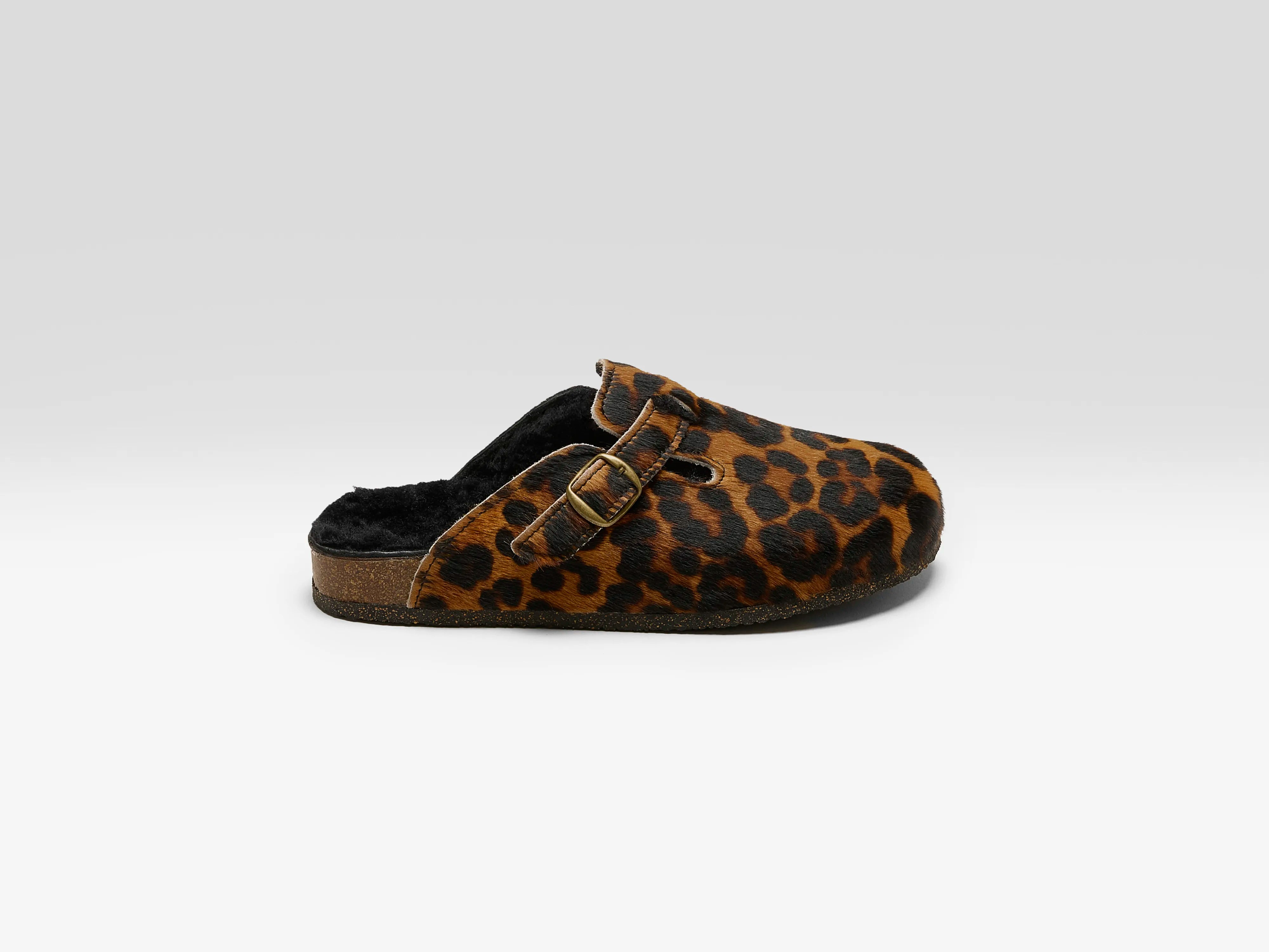Black Leopard Clogs (242 / W / BROWN)