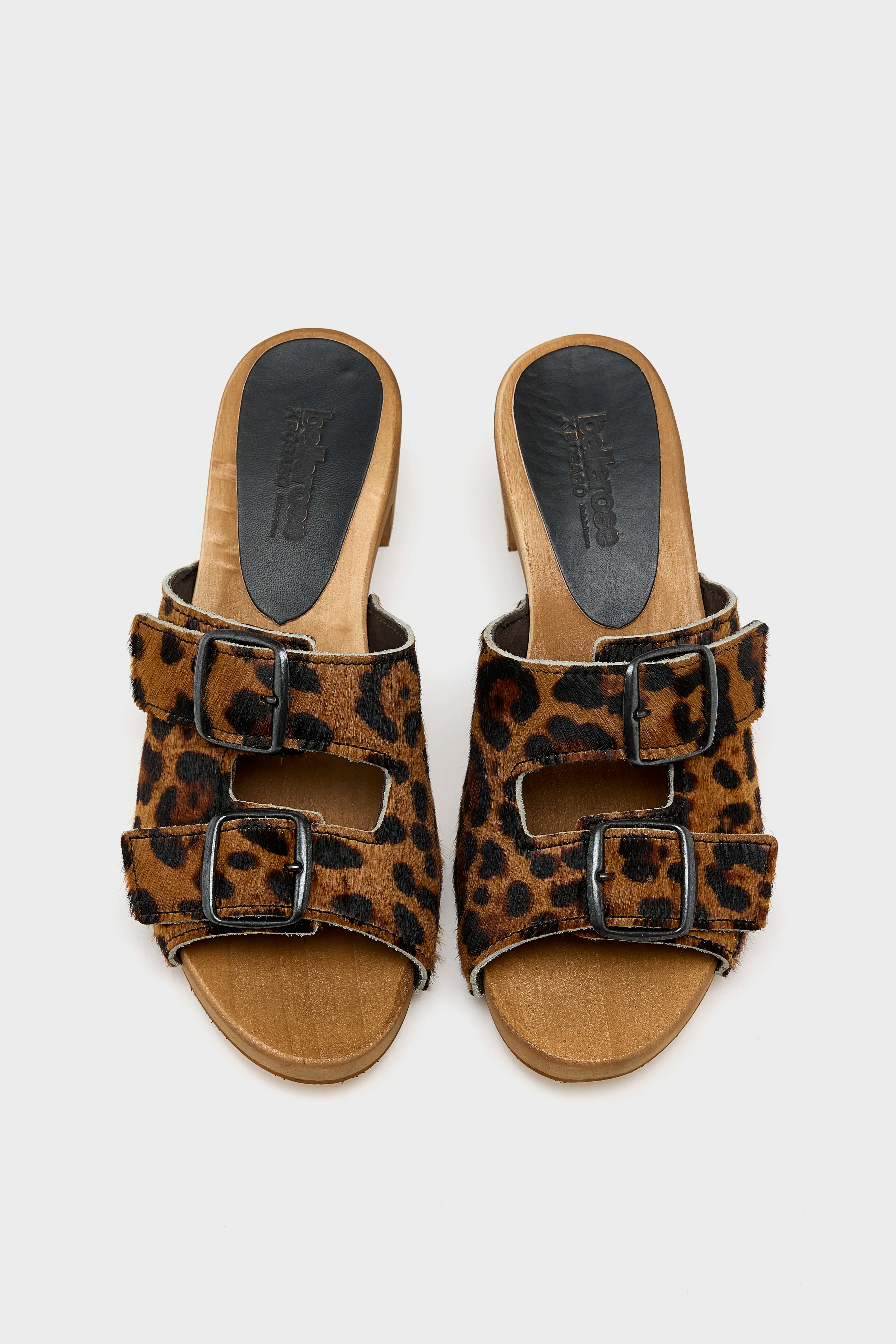 Guepard Leather Heel Sandals (251 / W / BROWN)
