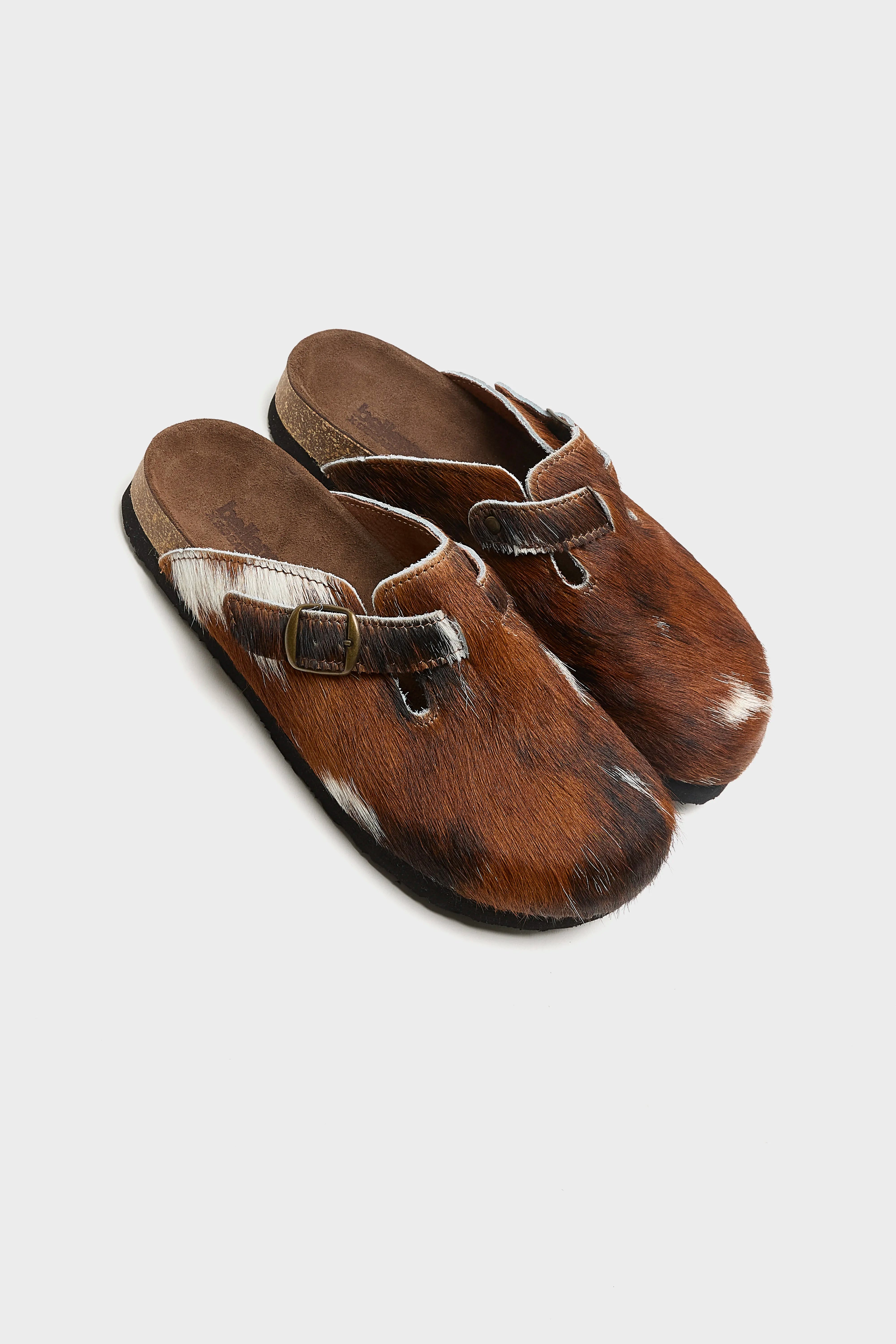 Cowprint Ponyhair Clogs (262 / W / OFF WHITE)