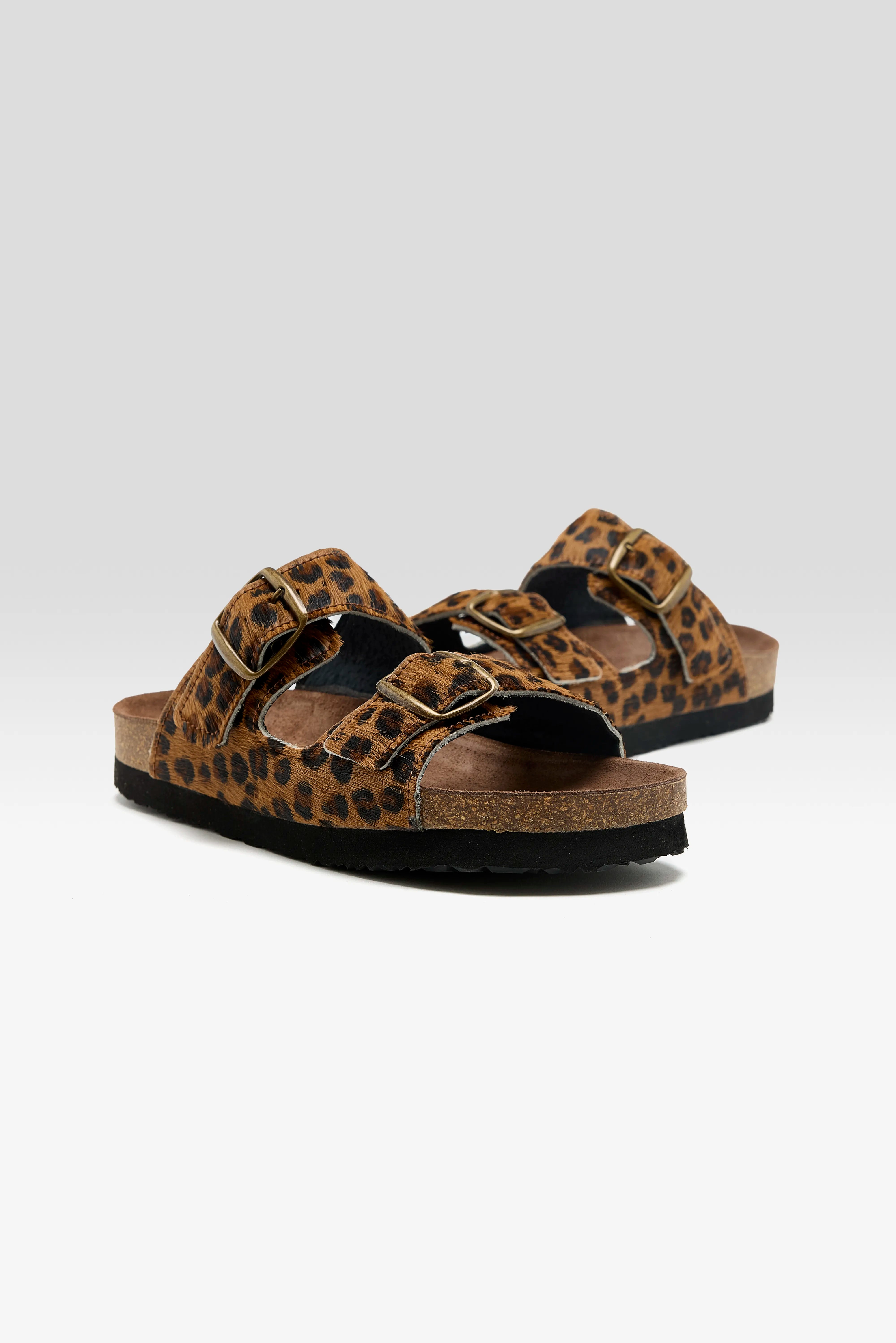 Sandales en Ponyhair Léopard (261 / W / BROWN)