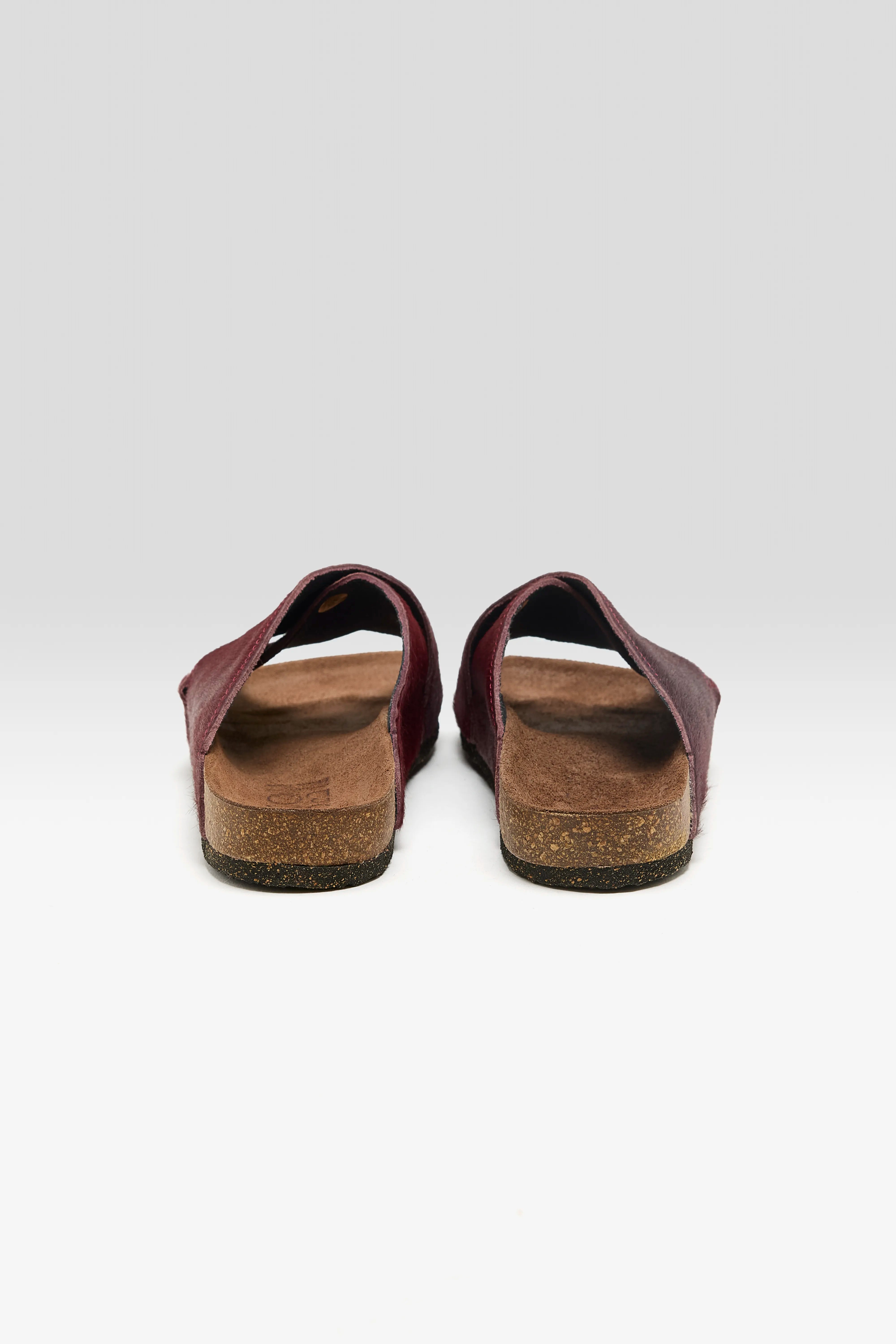Sandales Croisées en Ponyhair Bordeaux (261 / W / BORDEAUX)