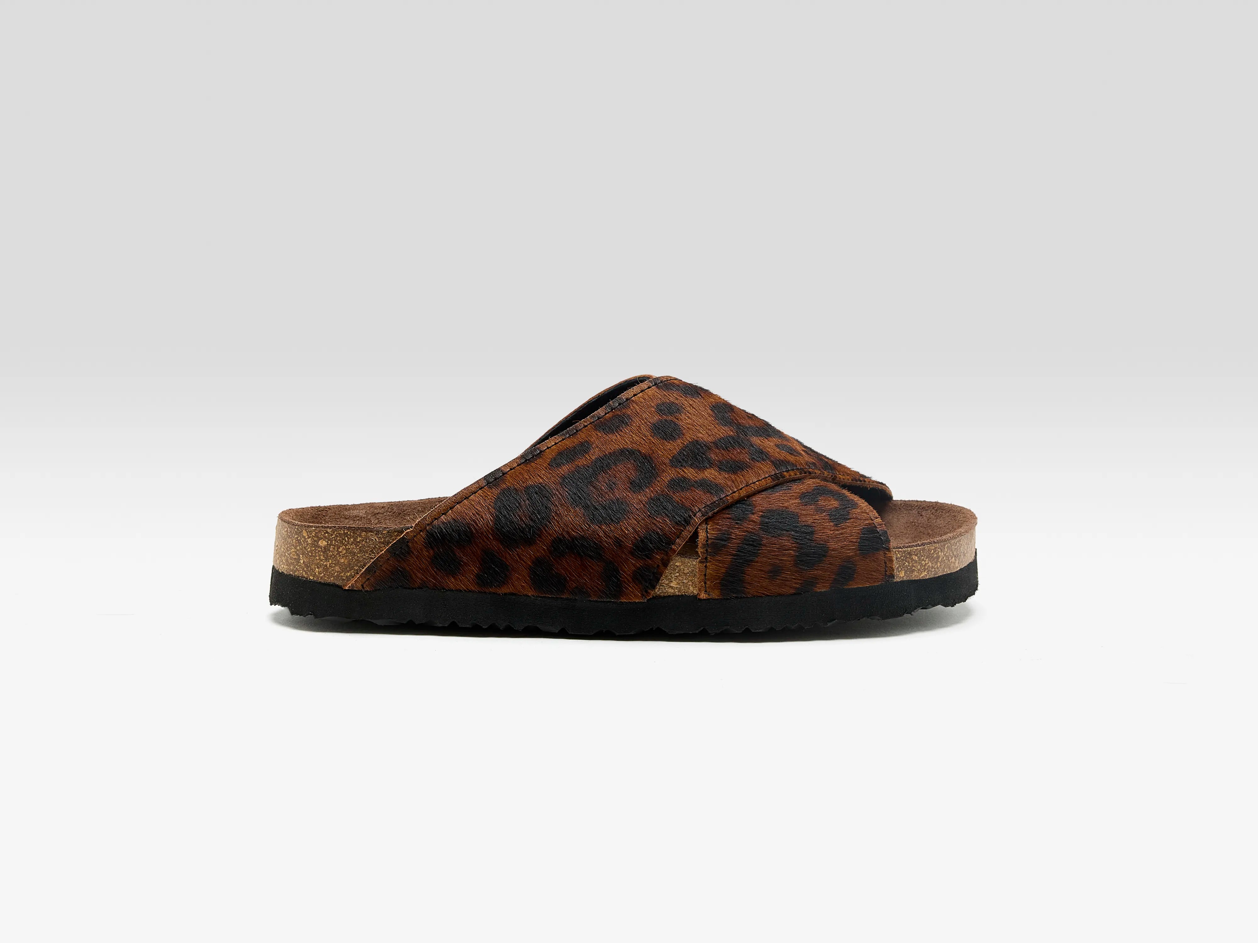 Sandales Croisées Cheetah en Ponyhair (261 / W / BROWN)