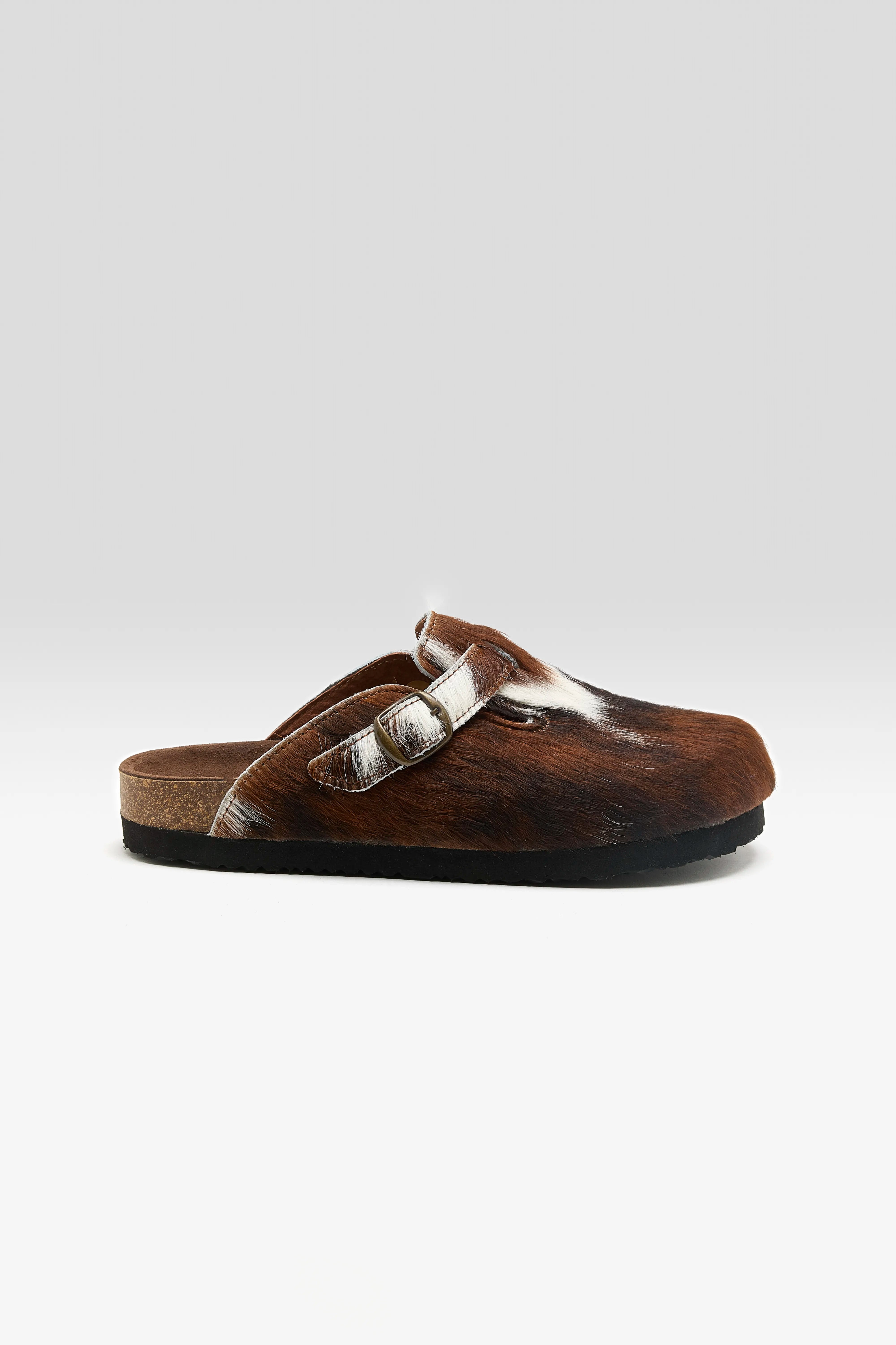 Sabots en Ponyhair Imprimé Vache (262 / W / OFF WHITE)