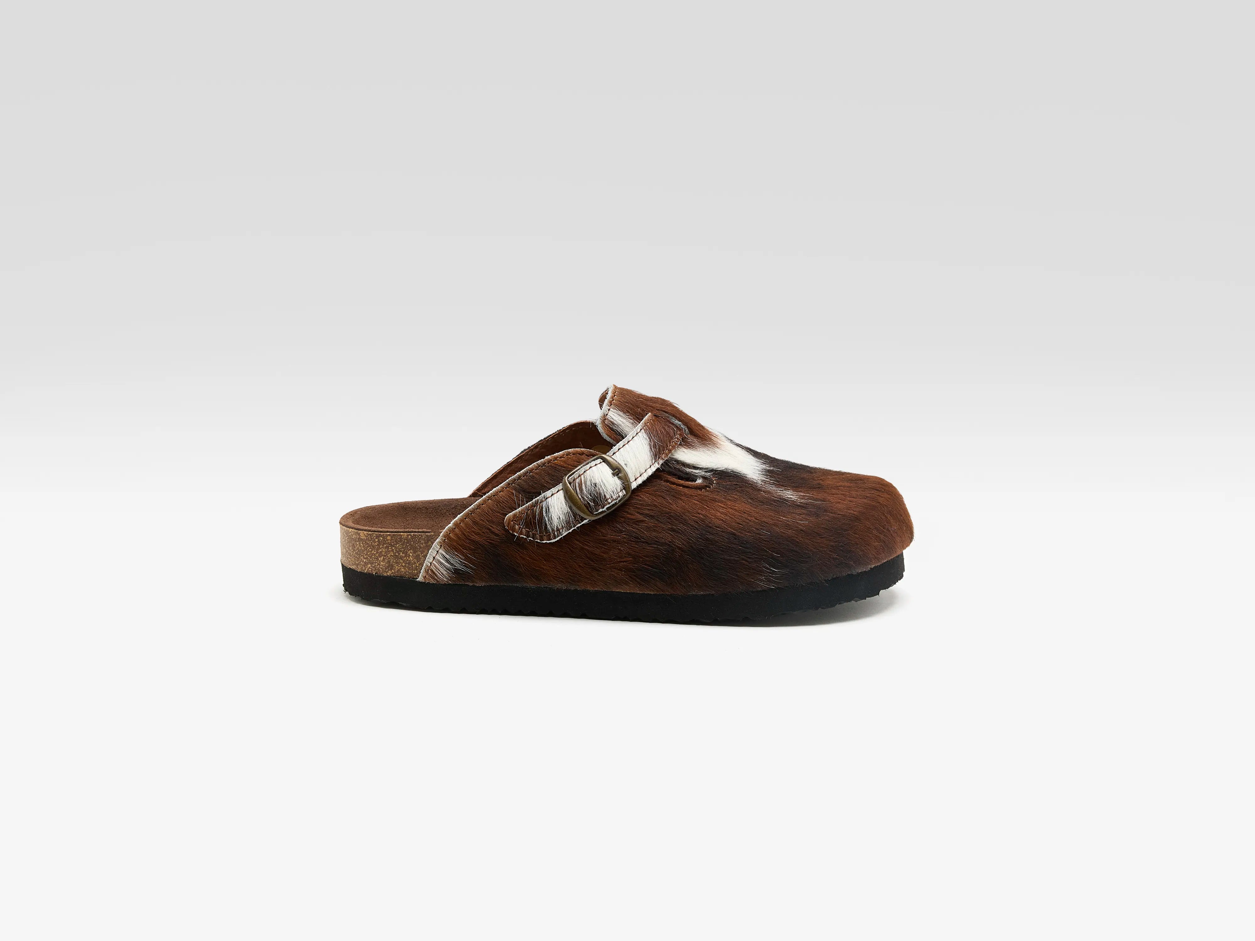 Sabots en Ponyhair Imprimé Vache (262 / W / OFF WHITE)