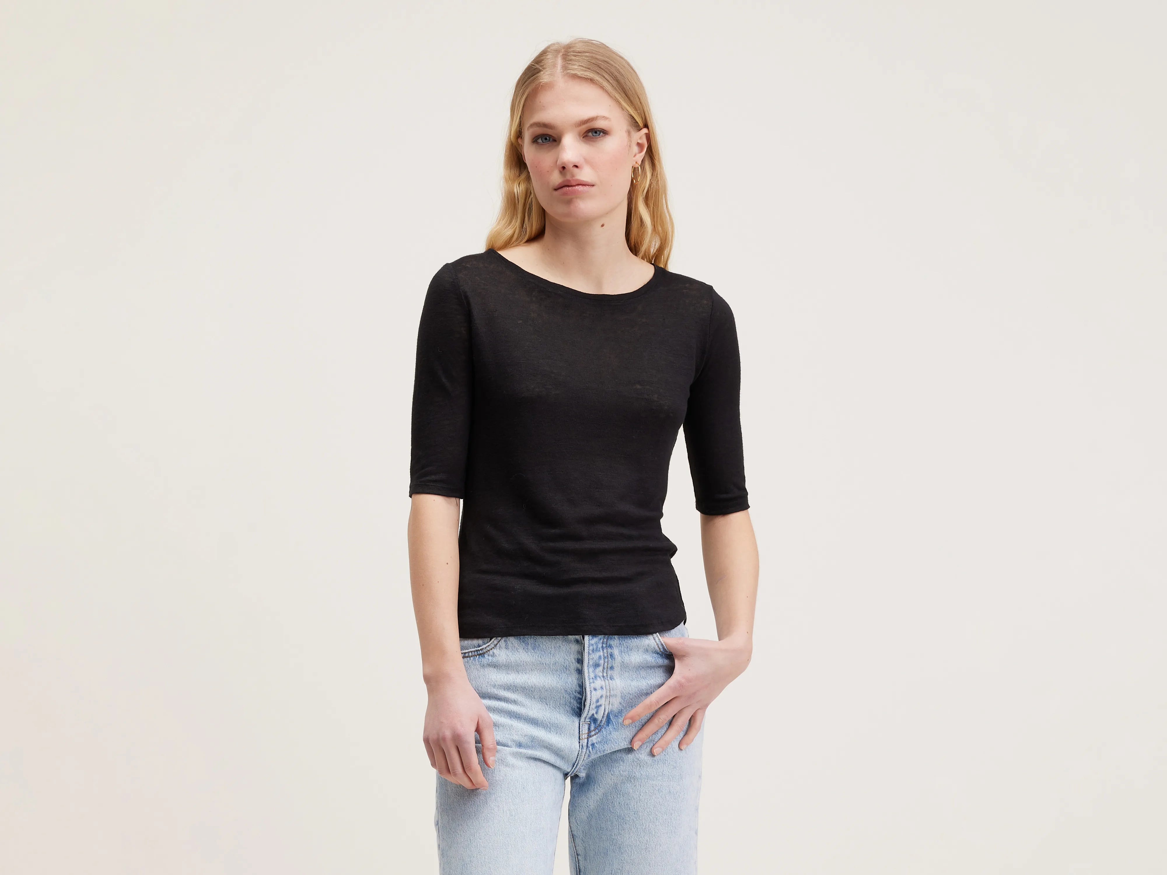 T-shirt slim Seas (242 / W / OFF BLACK)
