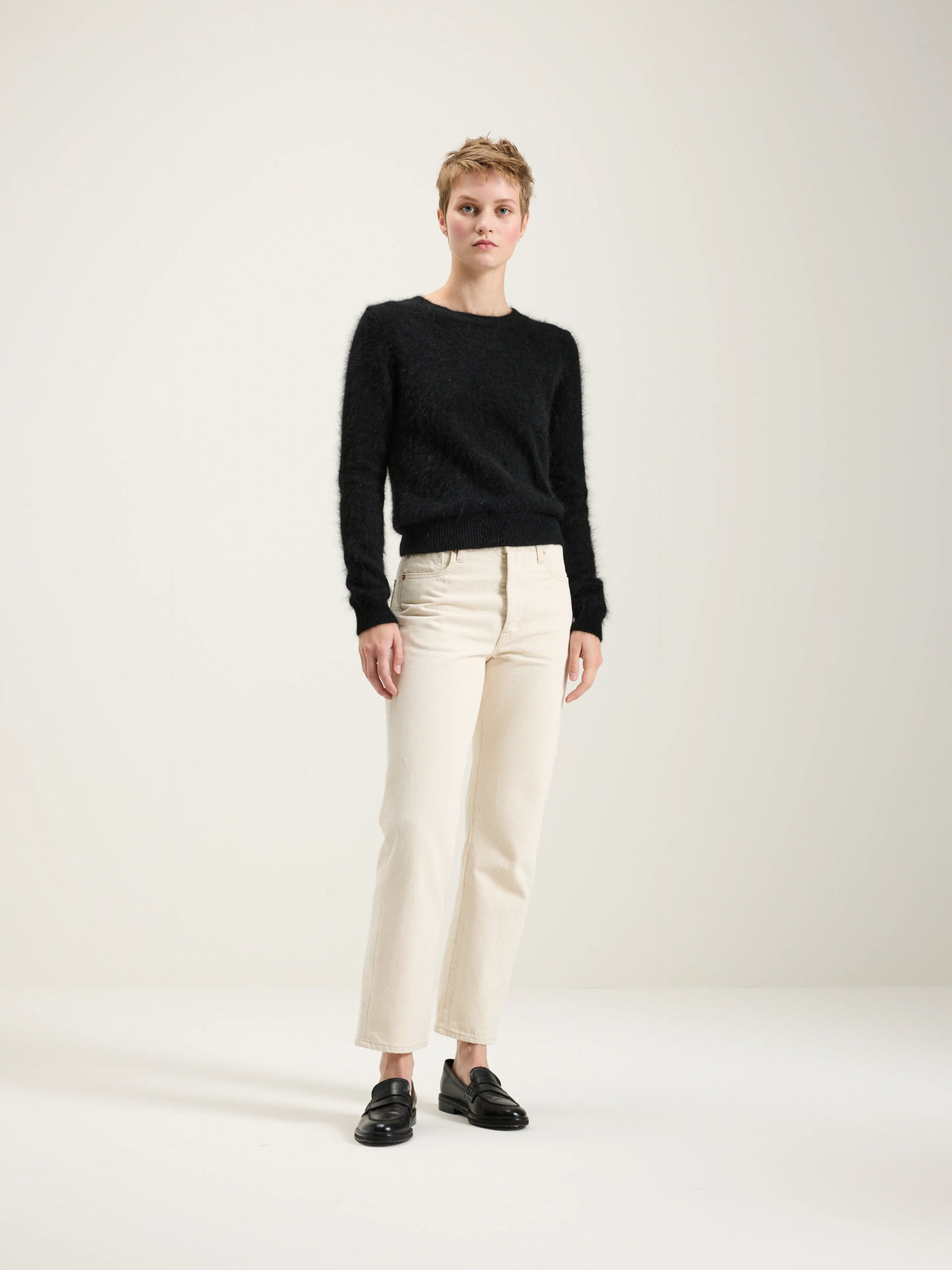 Datti angora-blend sweater (242 / W / OFF BLACK)