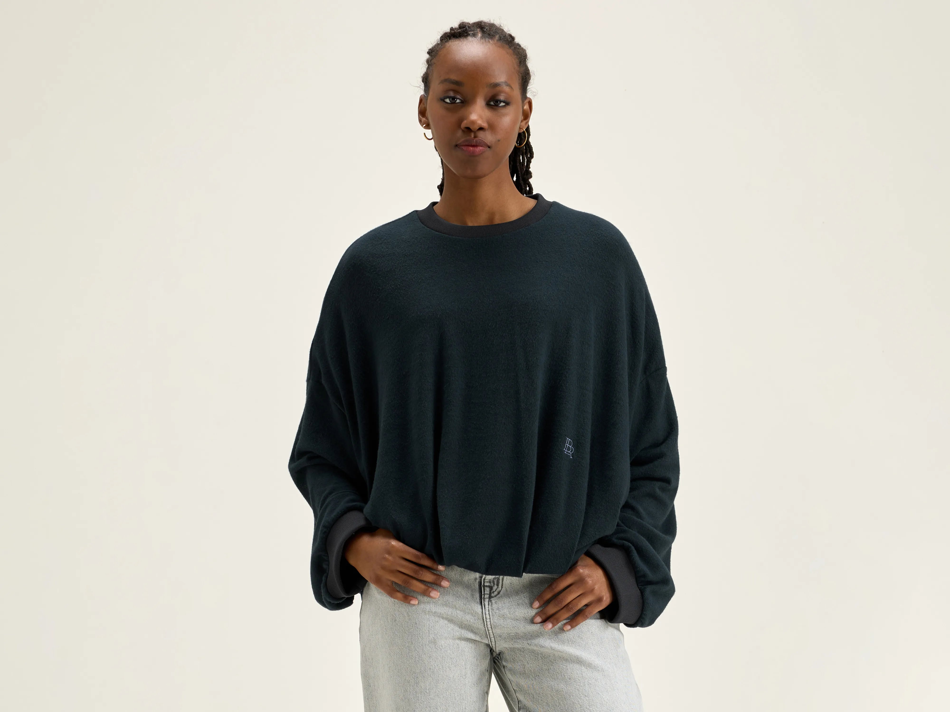 Flamo blousy sweatshirt (242 / W / ACIER)