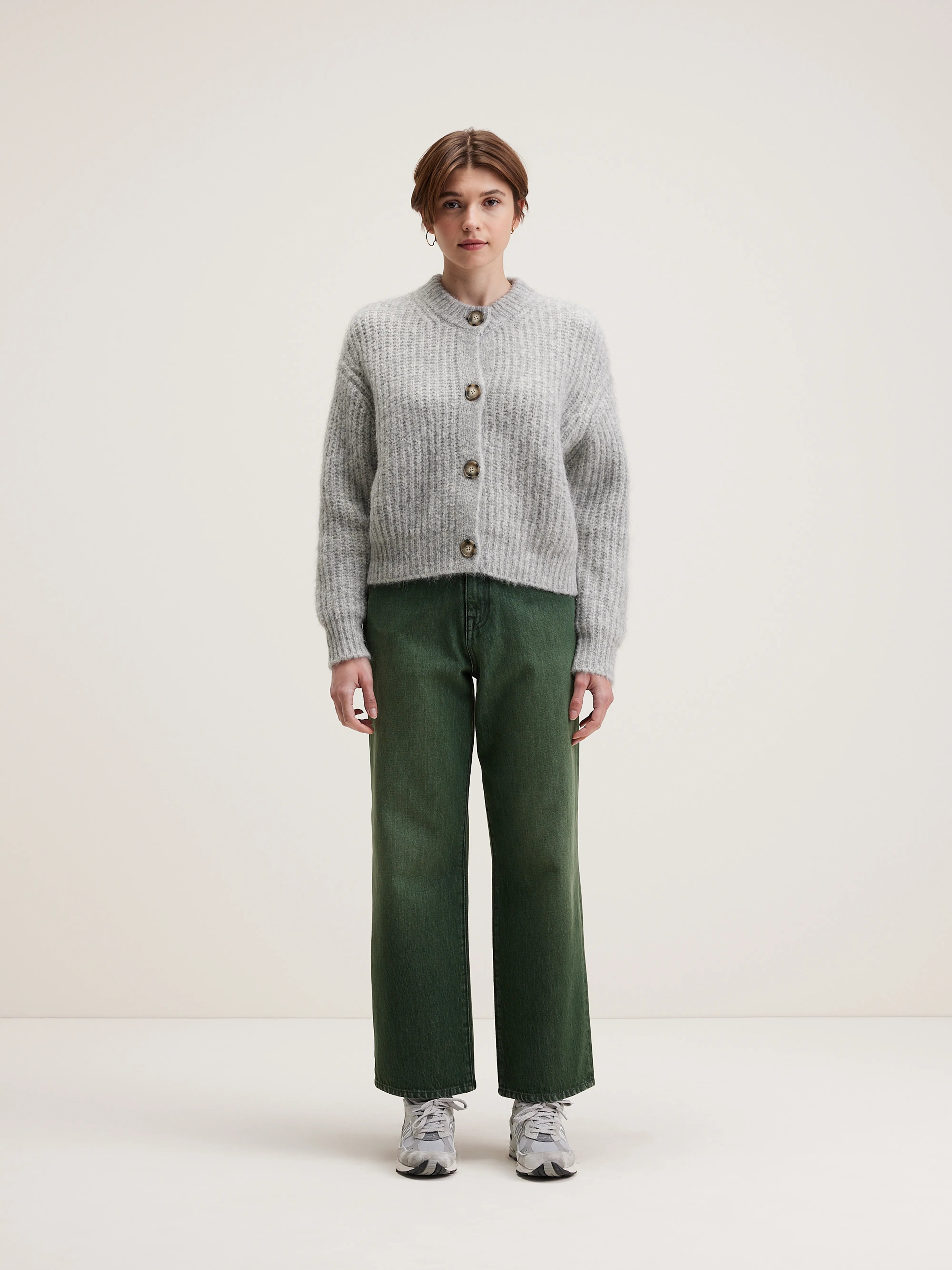 Adyka v-hals cardigan (242 / W / LIGHT GREY)