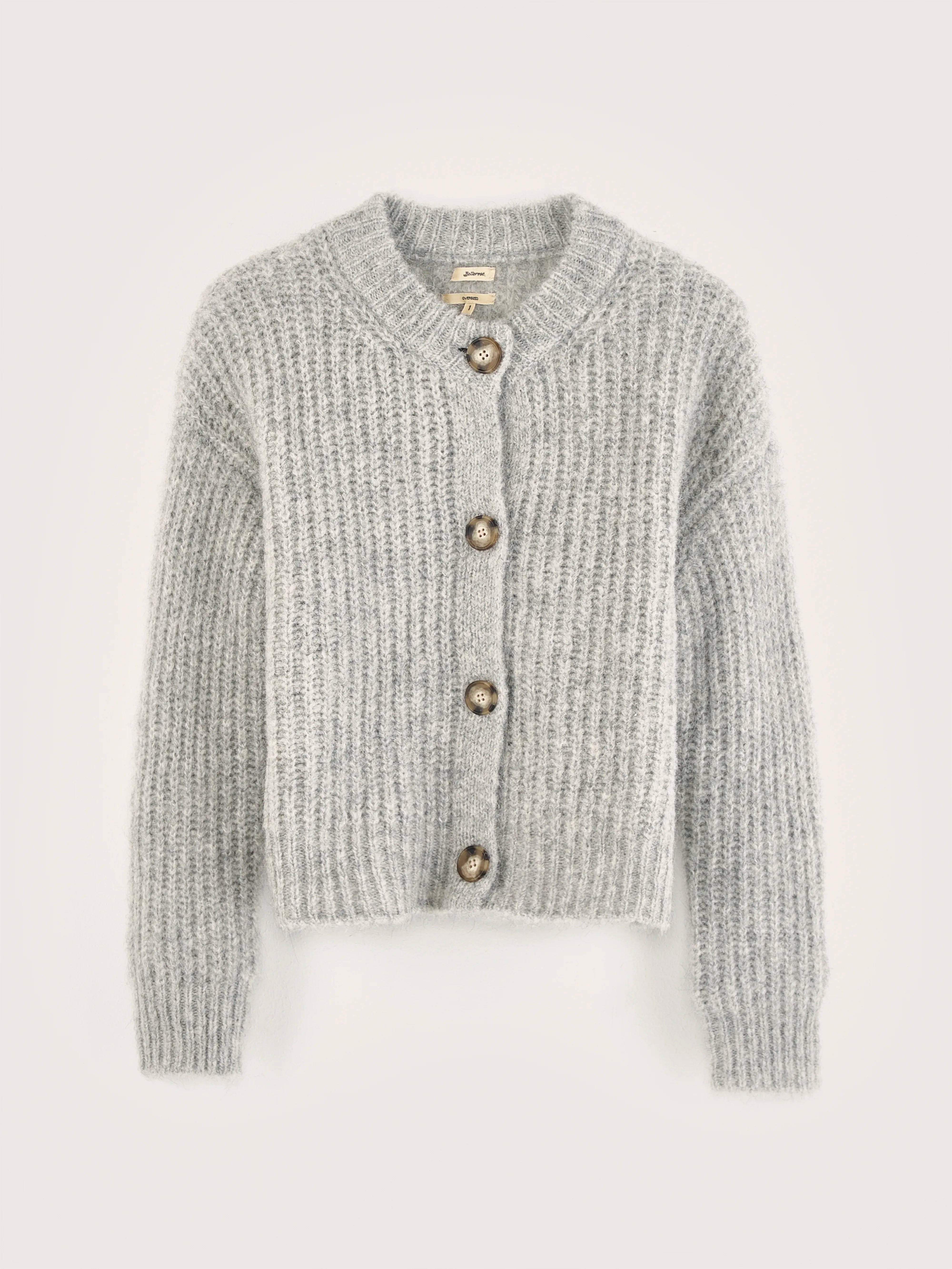 Adyka rib-knit cardigan (242 / W / LIGHT GREY)