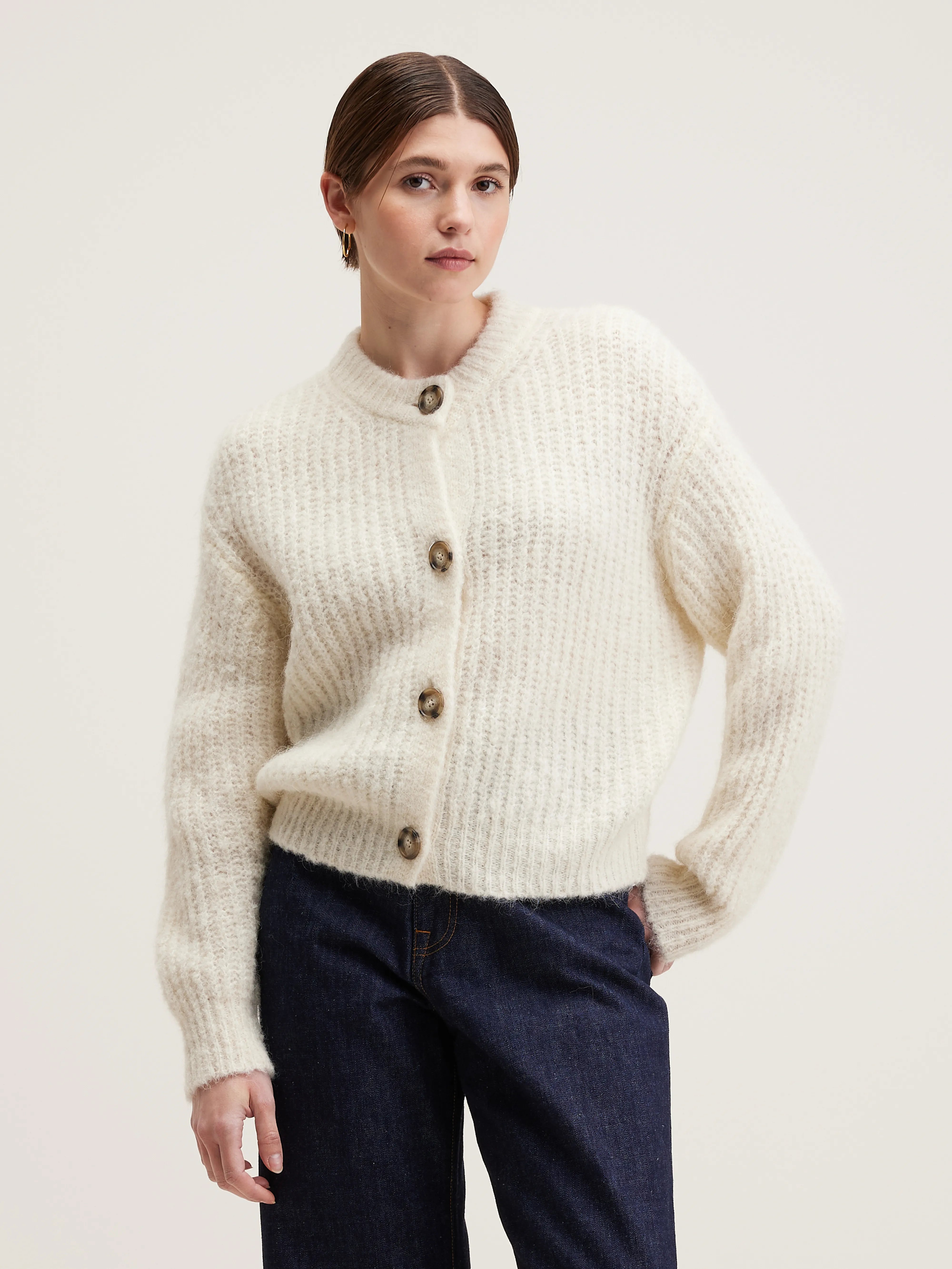 Adyka rib-knit cardigan (242 / W / WHISPER)