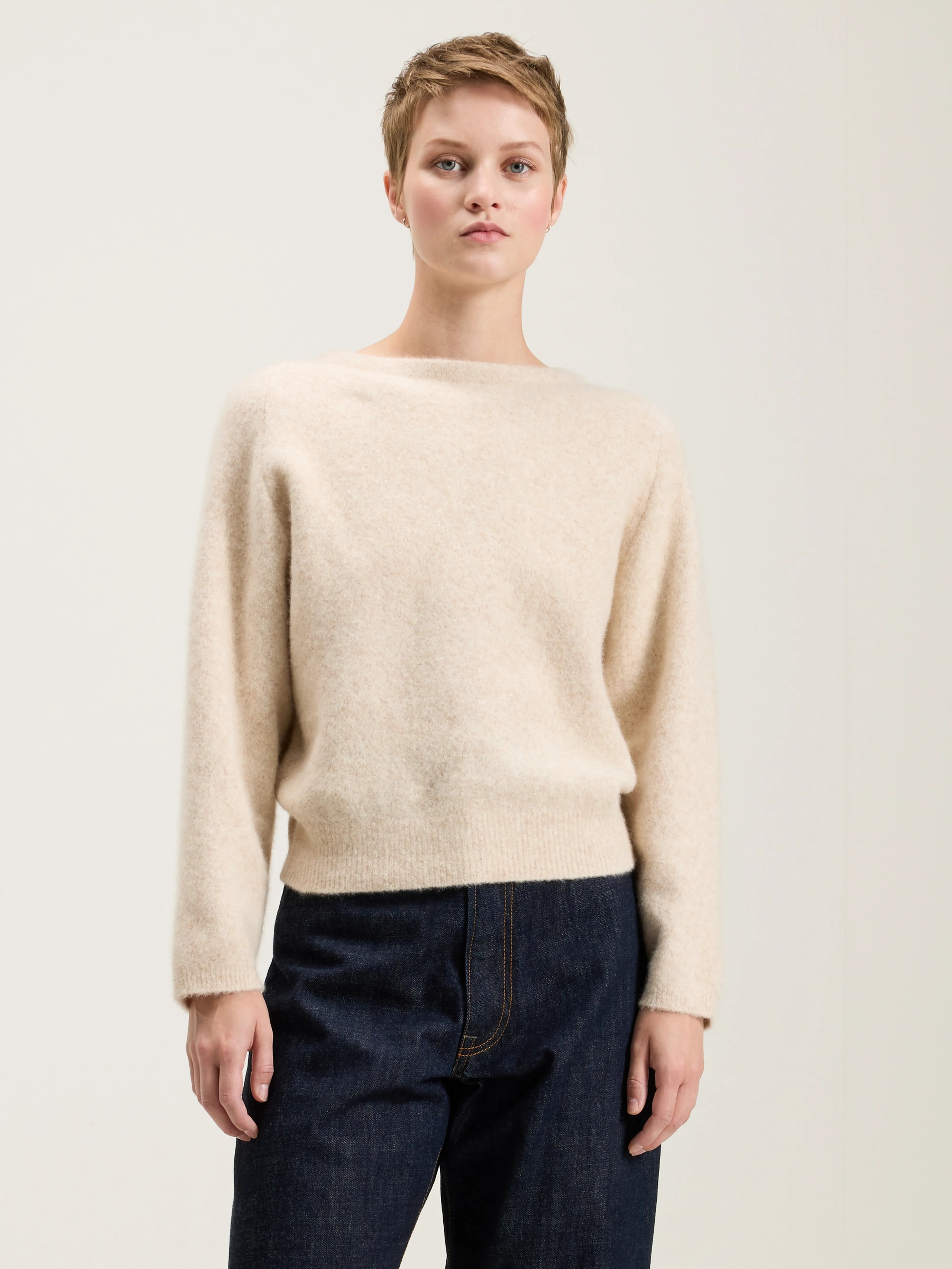 Deros round-neck sweater (242 / W / CREAM)