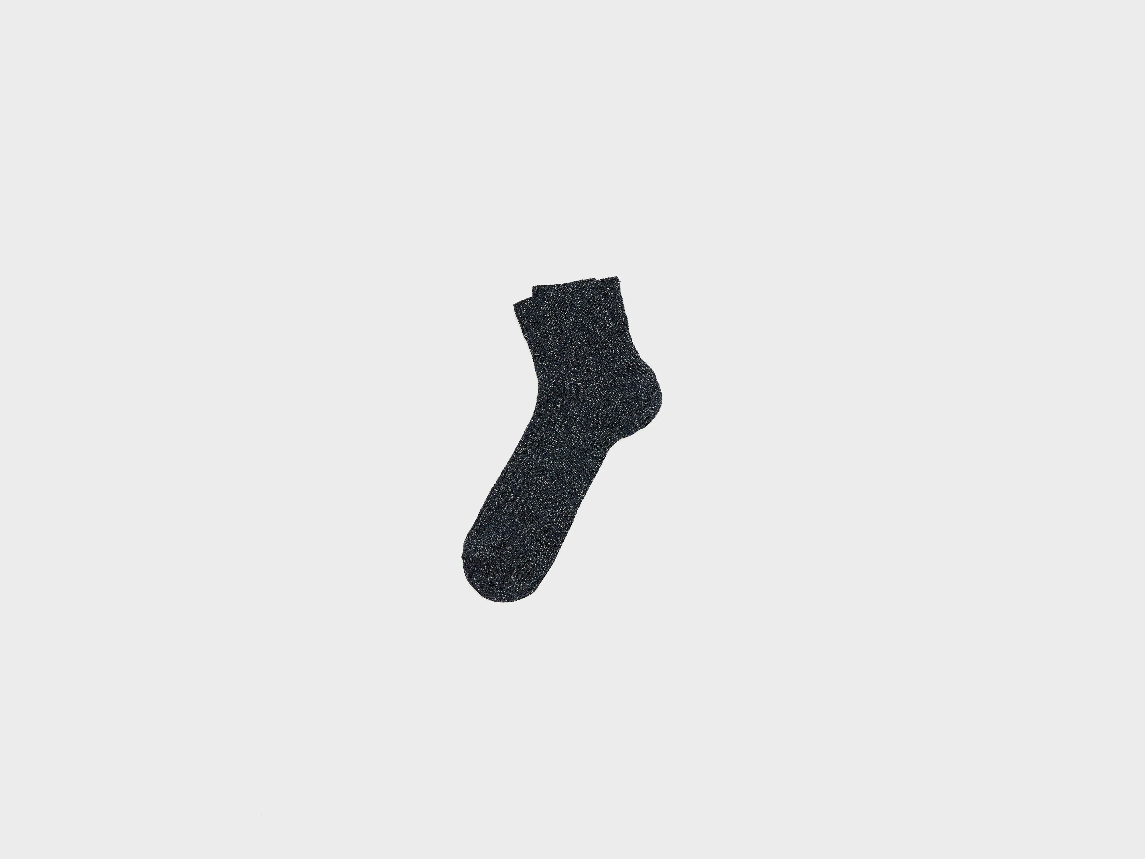 Chaussettes courtes côtelées bleu Bapis (252 / W / NAVY)