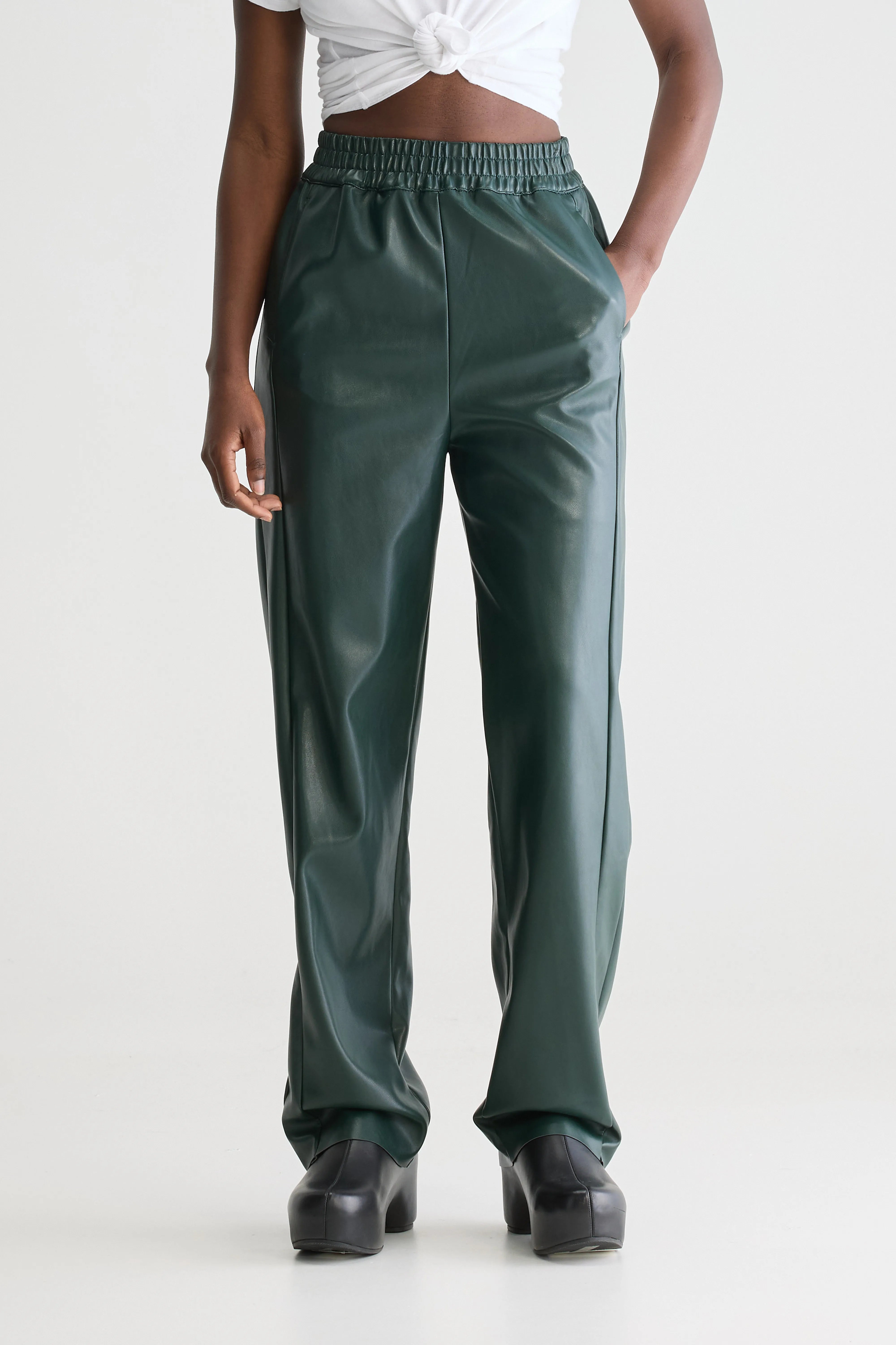 Janda broek van imitatieleer (251 / W / HUNTER)