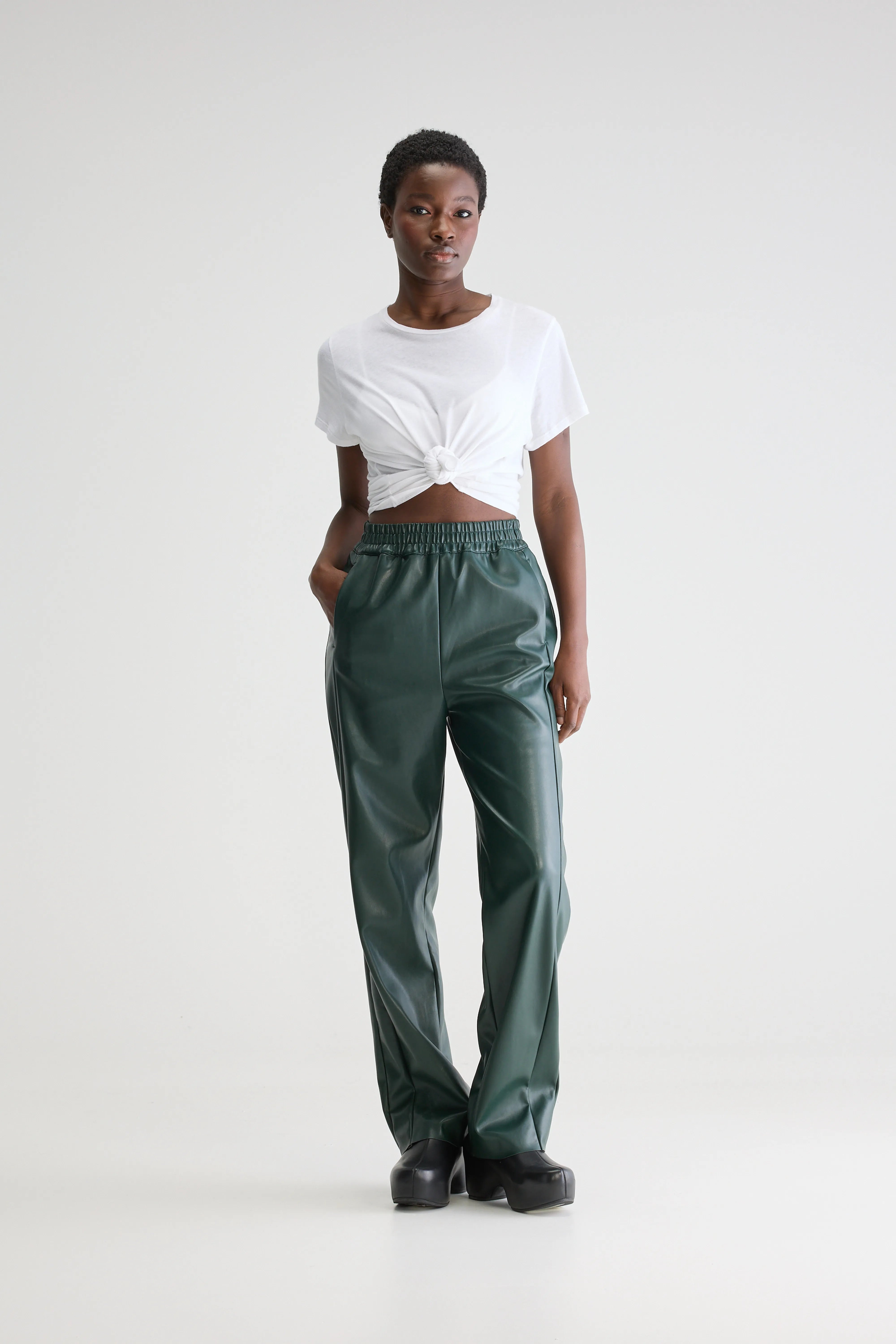 Janda broek van imitatieleer (251 / W / HUNTER)