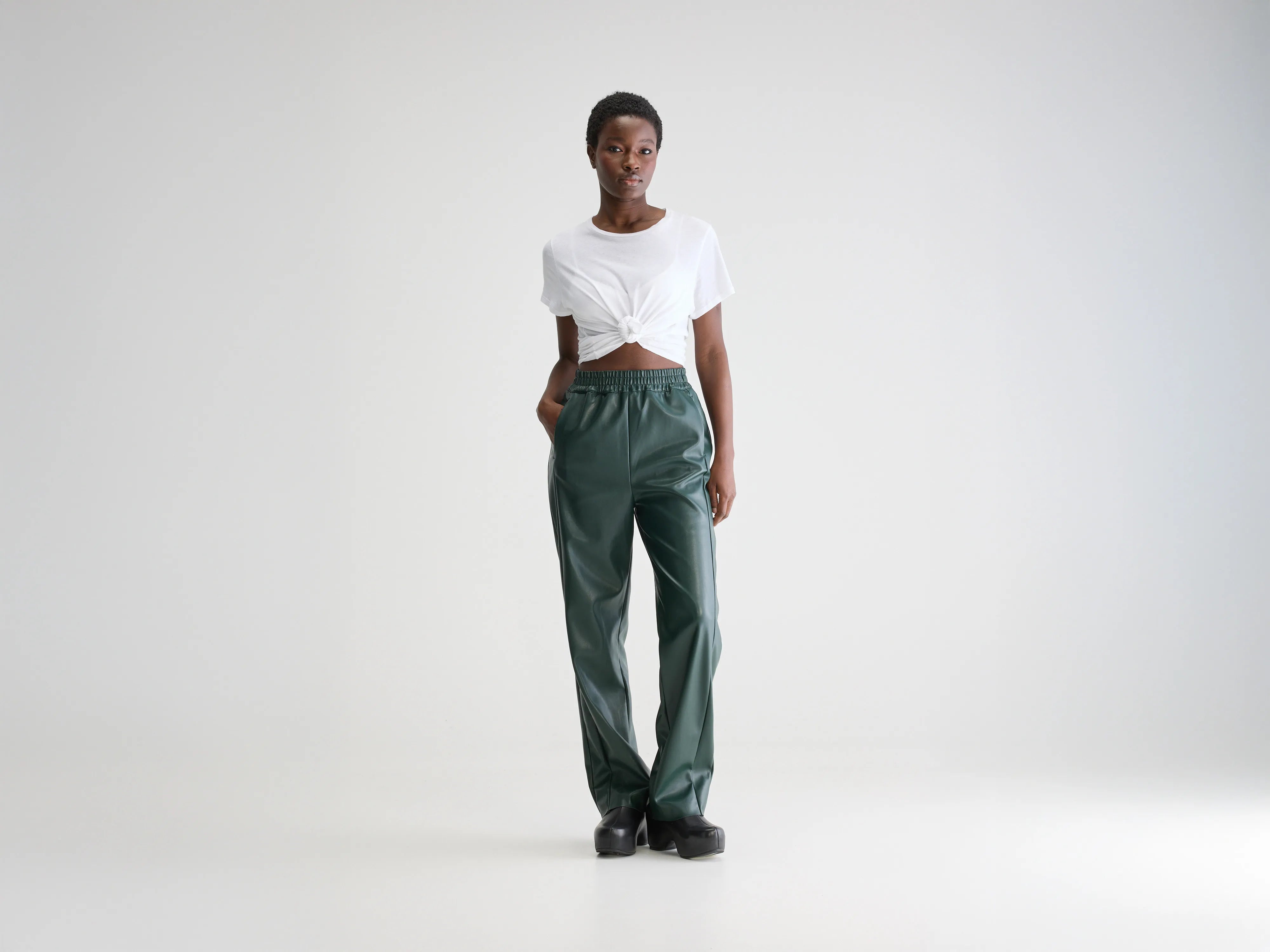 Janda broek van imitatieleer (251 / W / HUNTER)