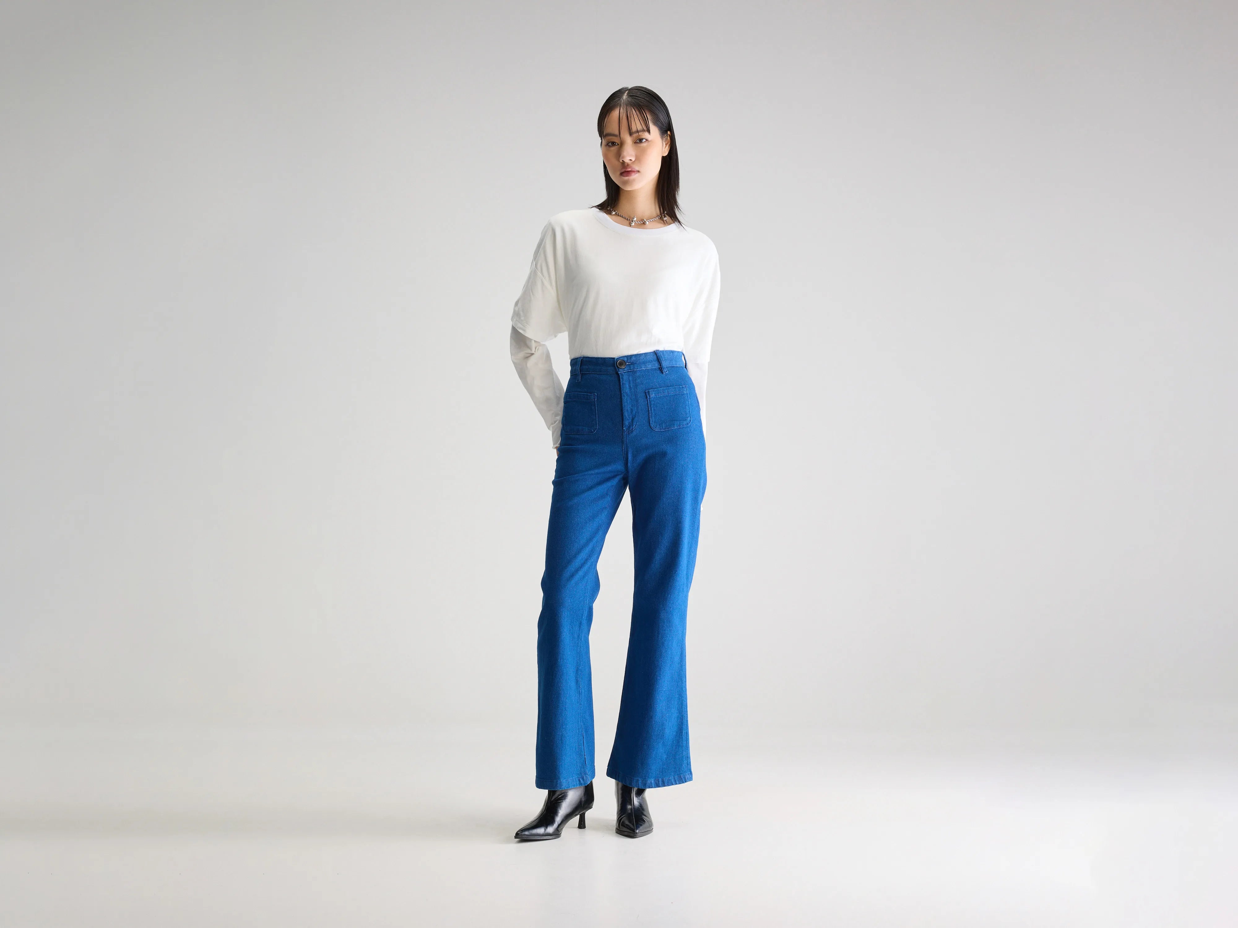 Park flared washed denim trousers (242 / W / ONE WASH)