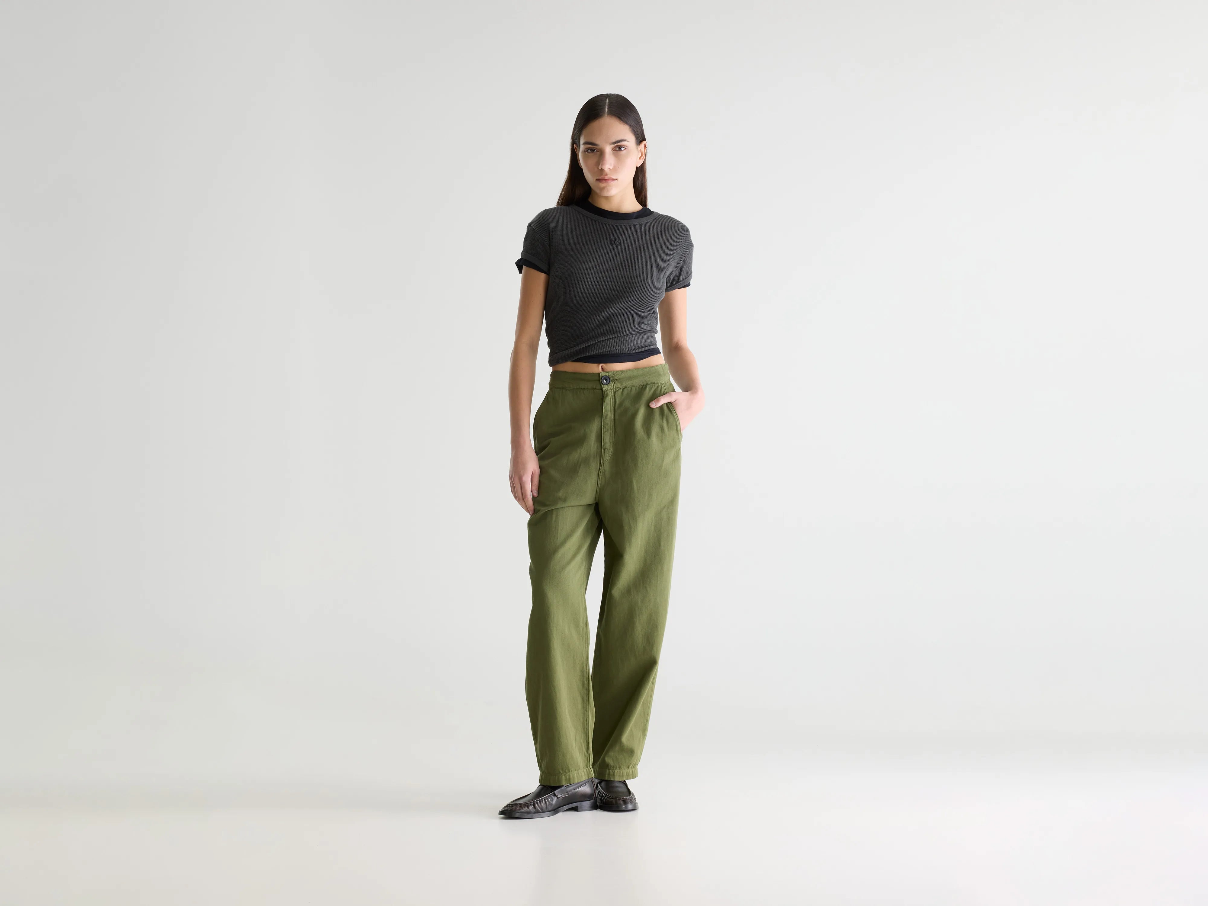 Pasop relaxed khaki trousers (252 / W / ARMY)