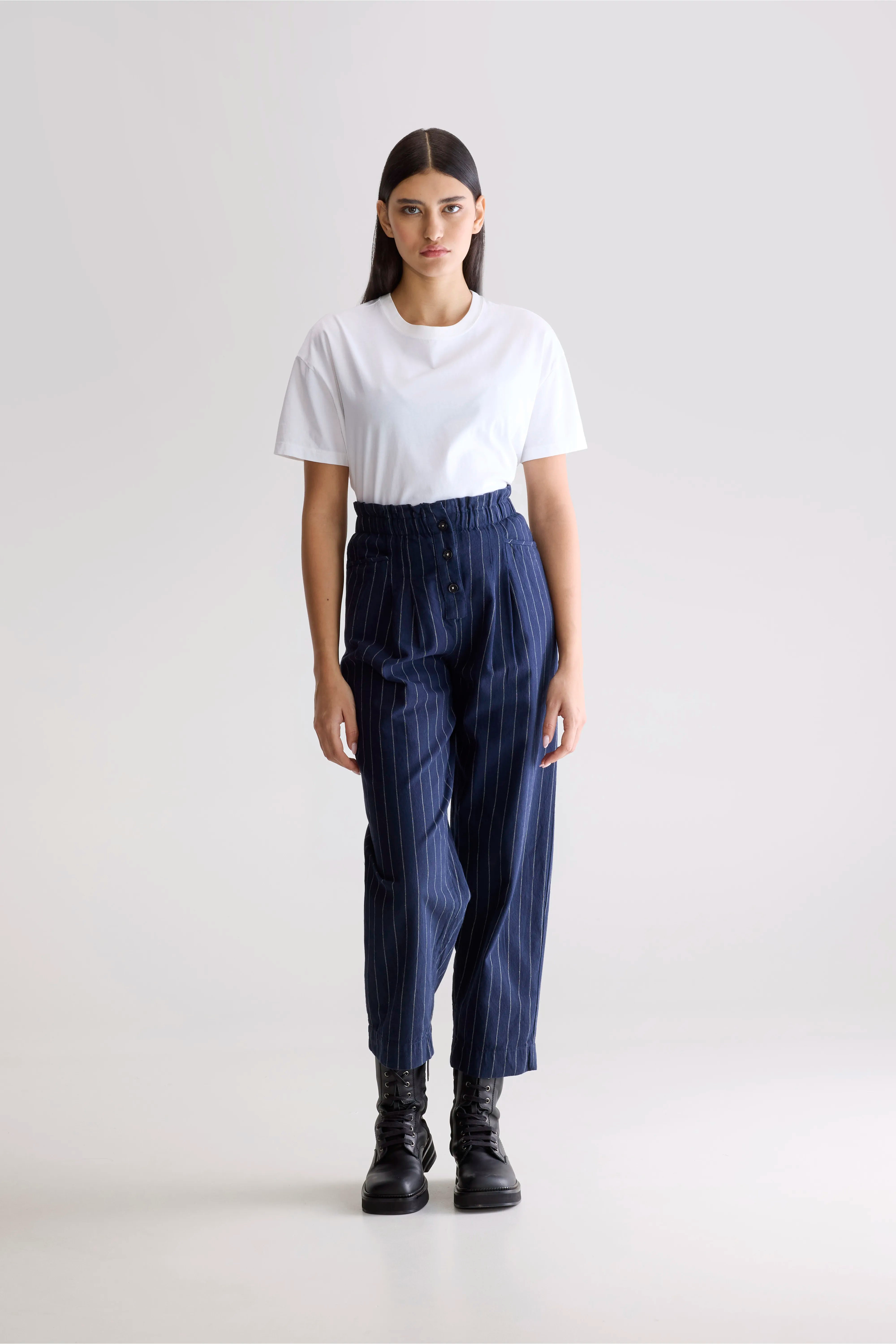 Lilo paperbag trousers (252 / W / STRIPE A)