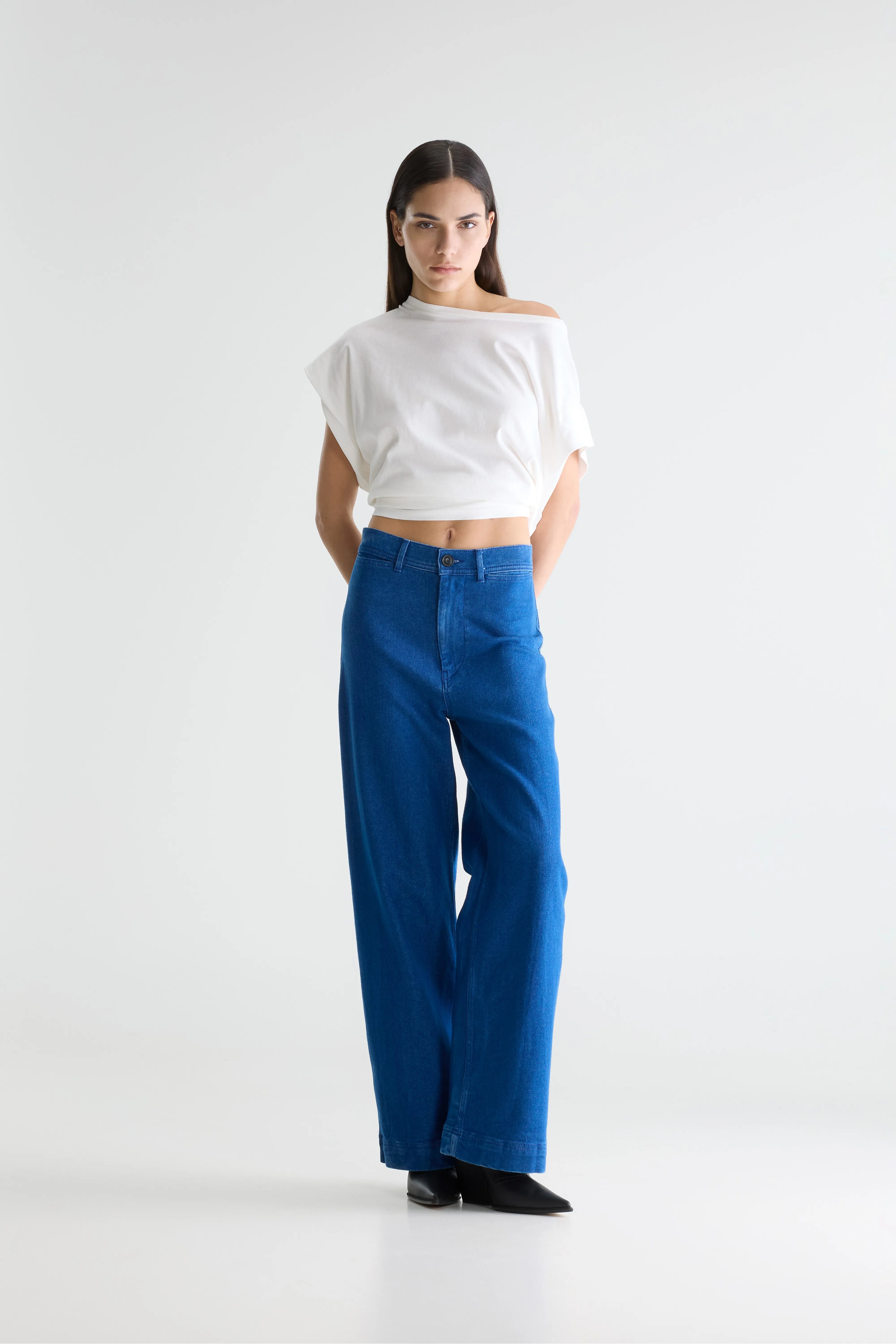 Jean large en coton bleu Lottie (252 / W / ONE WASH)