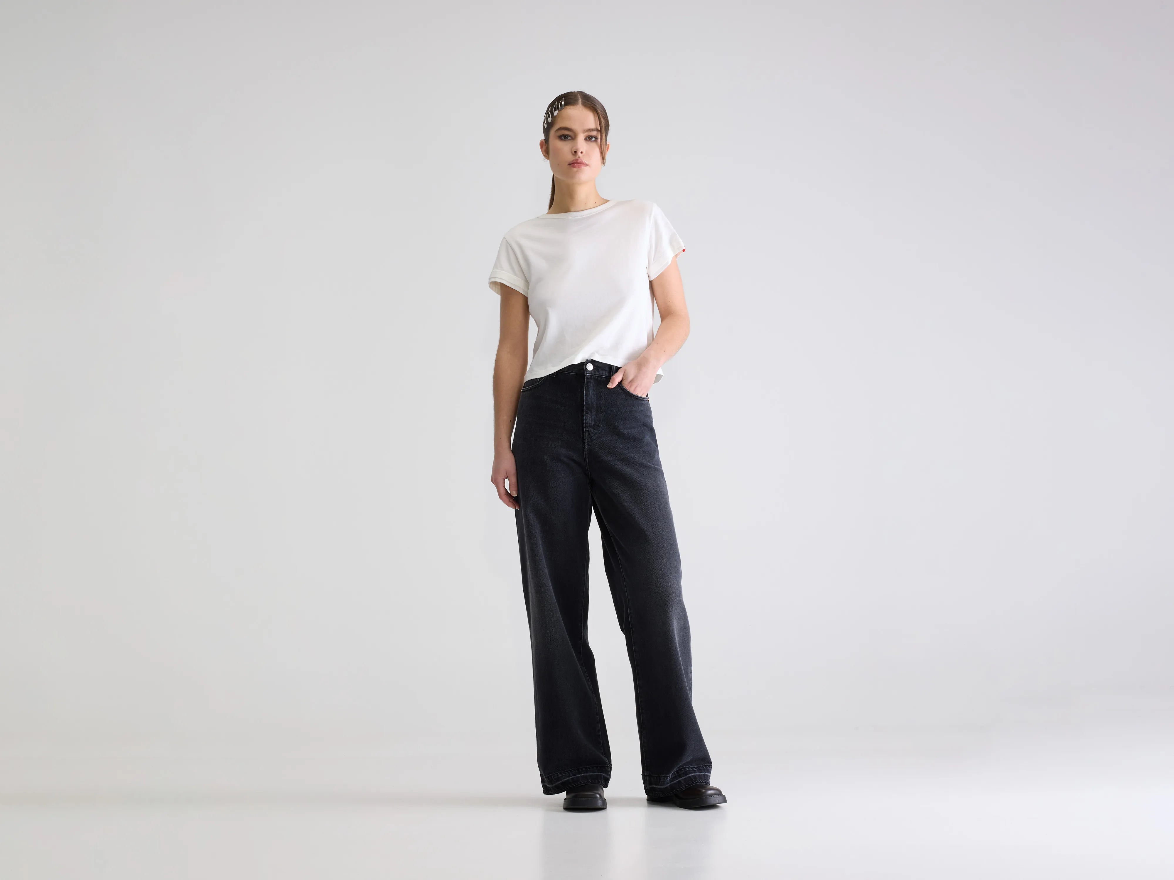 Denim N. 64 wide jeans (252 / W / USED BLACK)