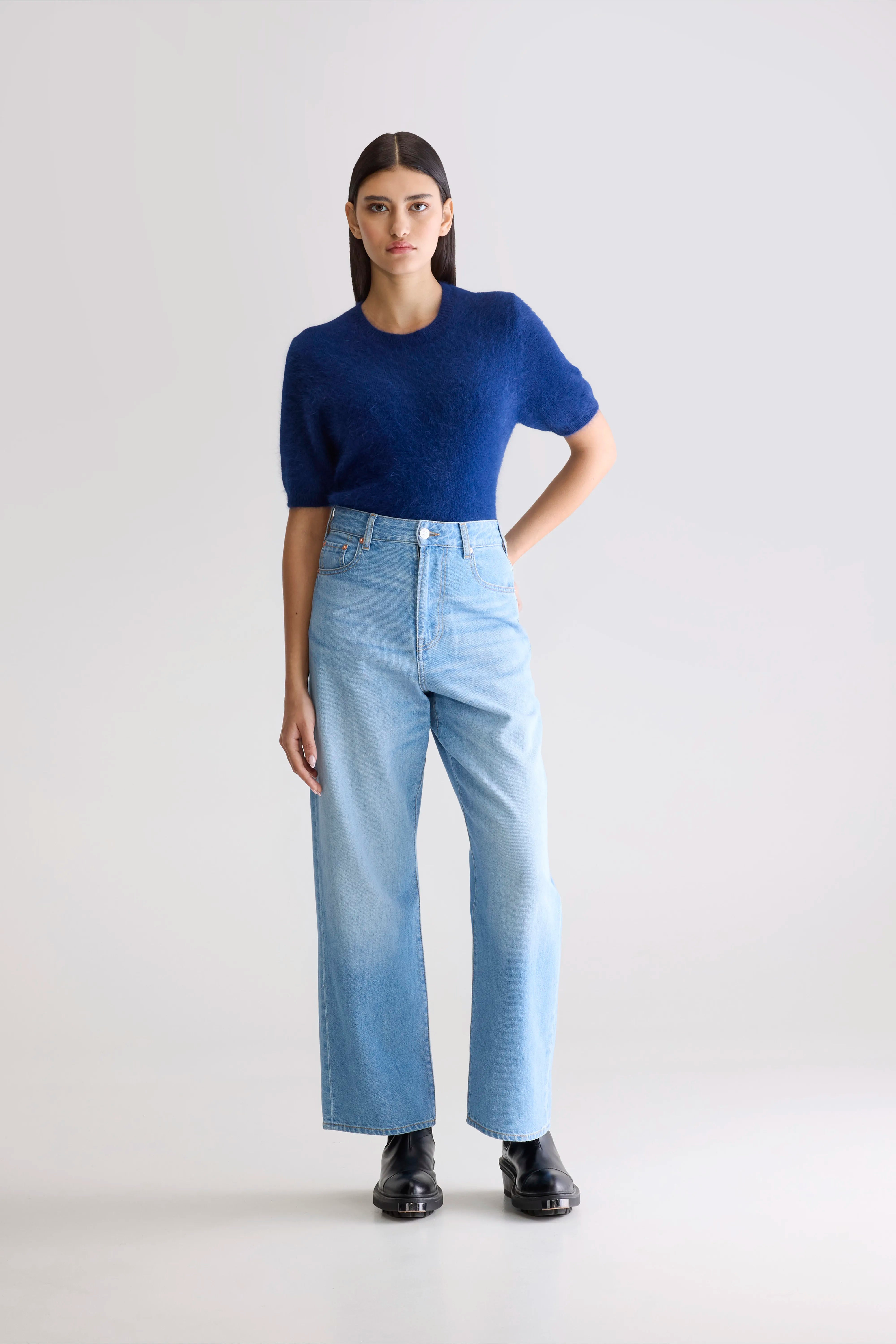 Denim N. 61 - Wijde lichtblauwe jeans (252 / W / VINTAGE LT BLUE)