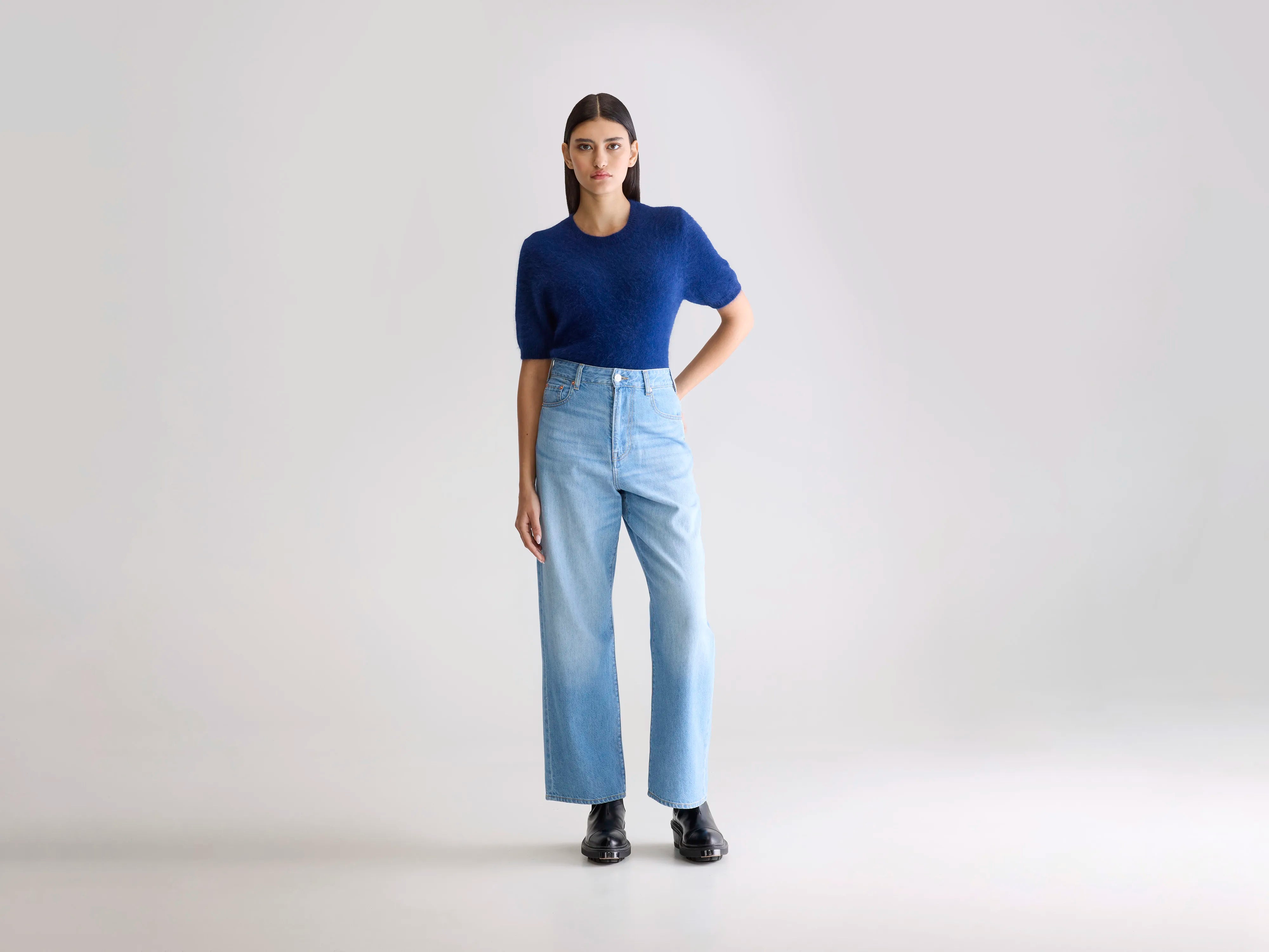 Denim N. 61 - Wijde lichtblauwe jeans (252 / W / VINTAGE LT BLUE)