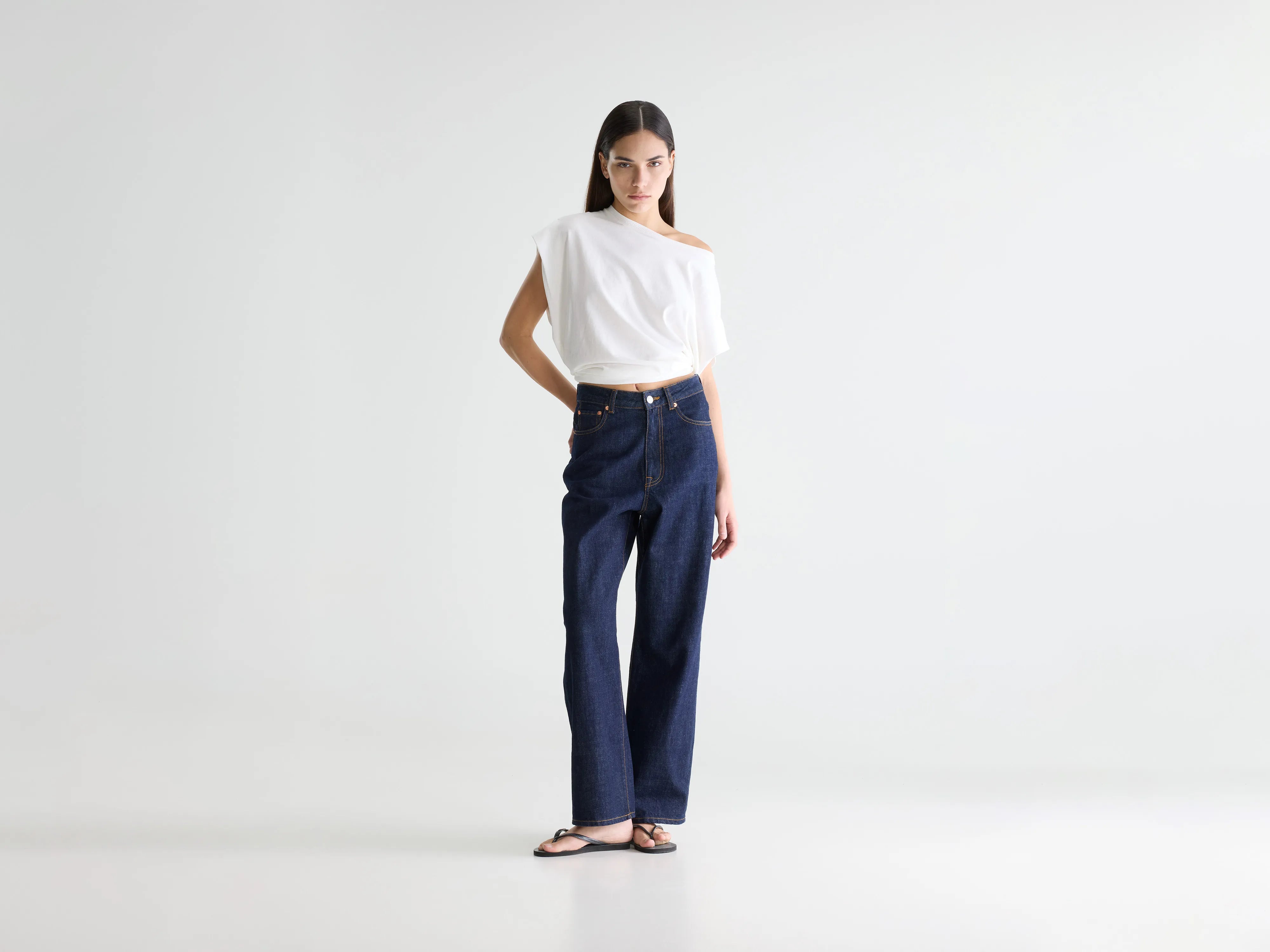 Denim N. 61 - Wijde blauwe jeans (252 / W / BLUE RINSE)