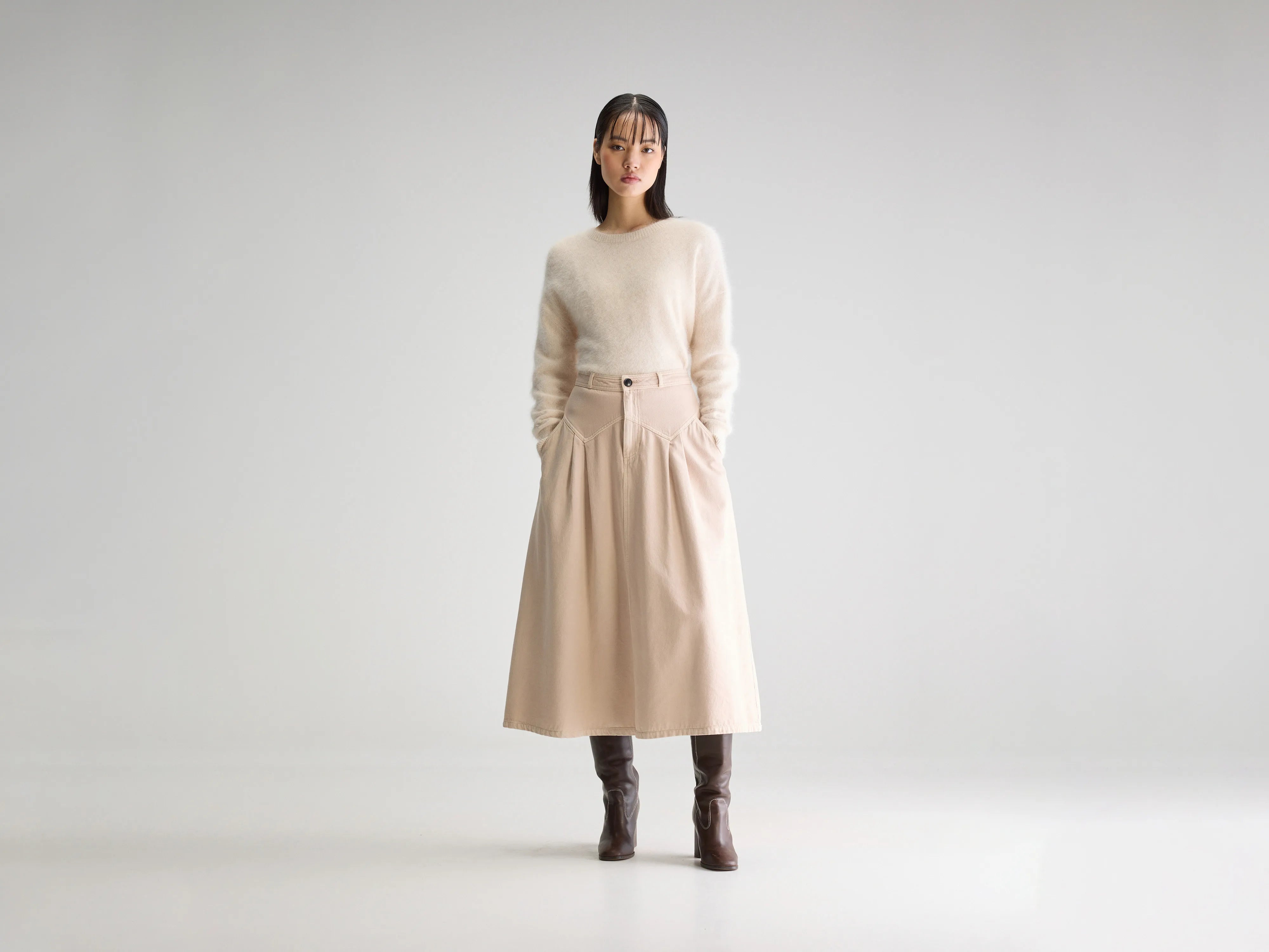 Gala midi-rok met uitlopende snit (251 / W / MOON)