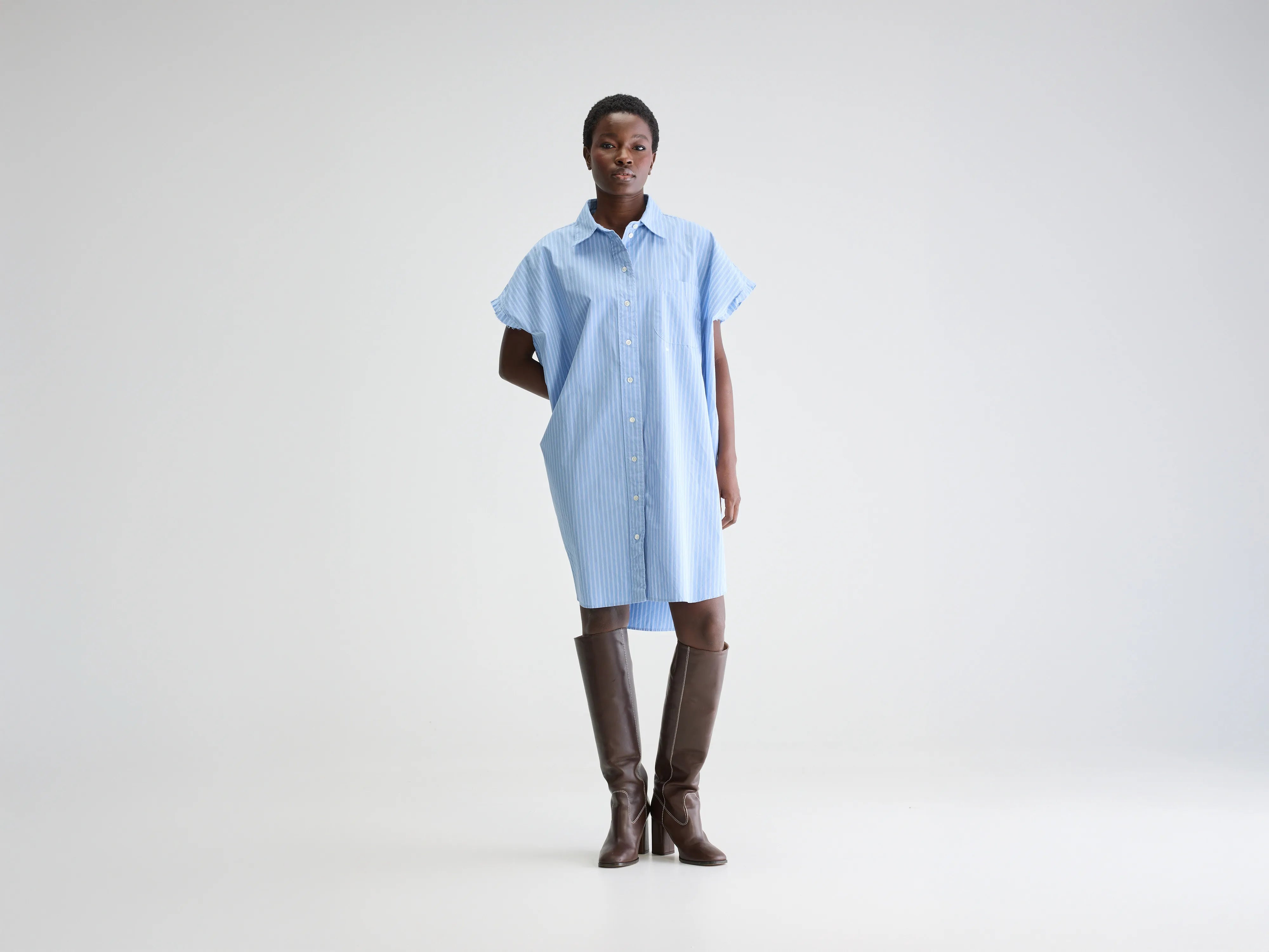 Gianna mouwloze hemdjurk (251 / W / STRIPE N)