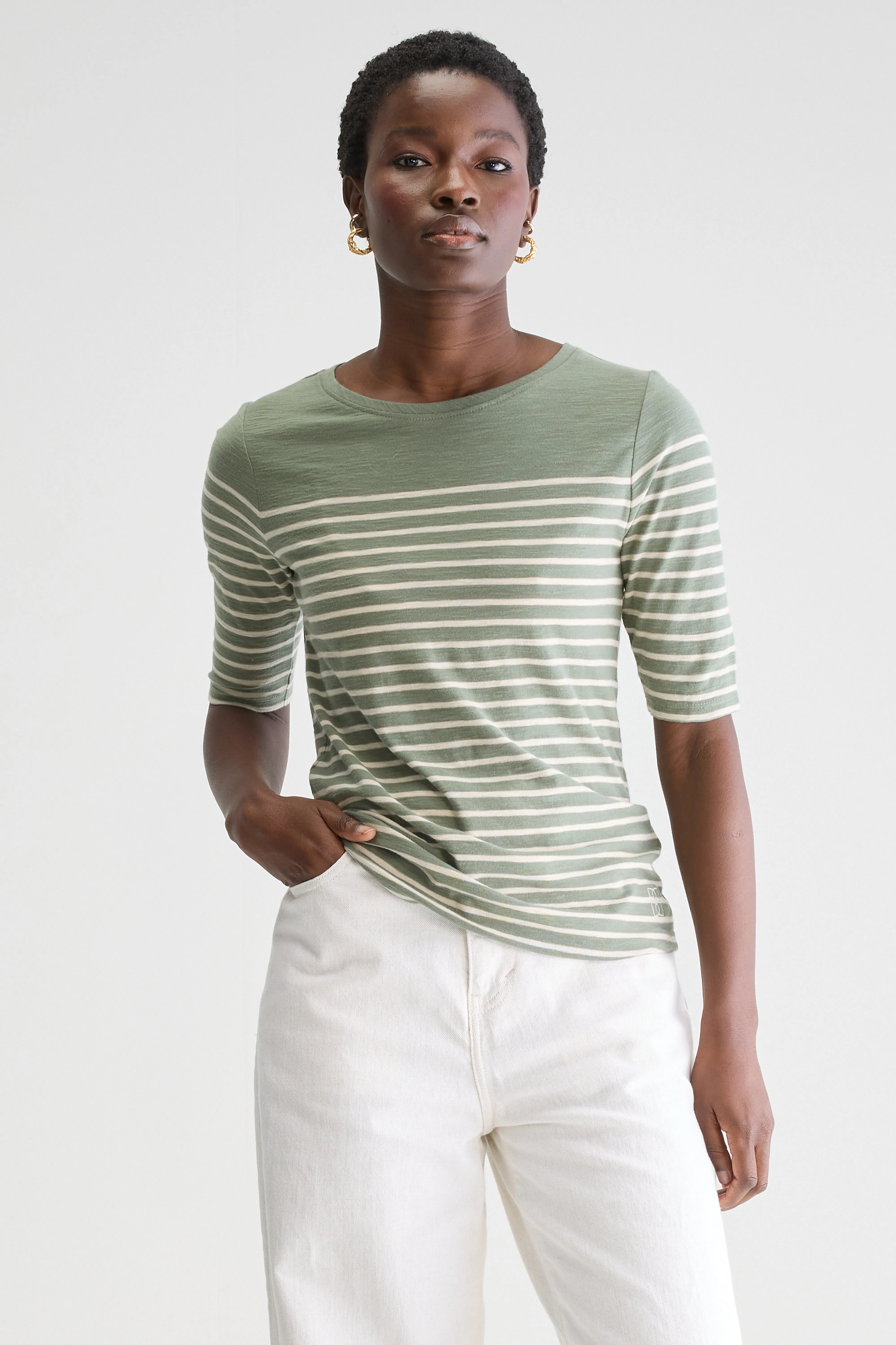 Mias slim fit t-shirt (251 / W / STRIPE B)