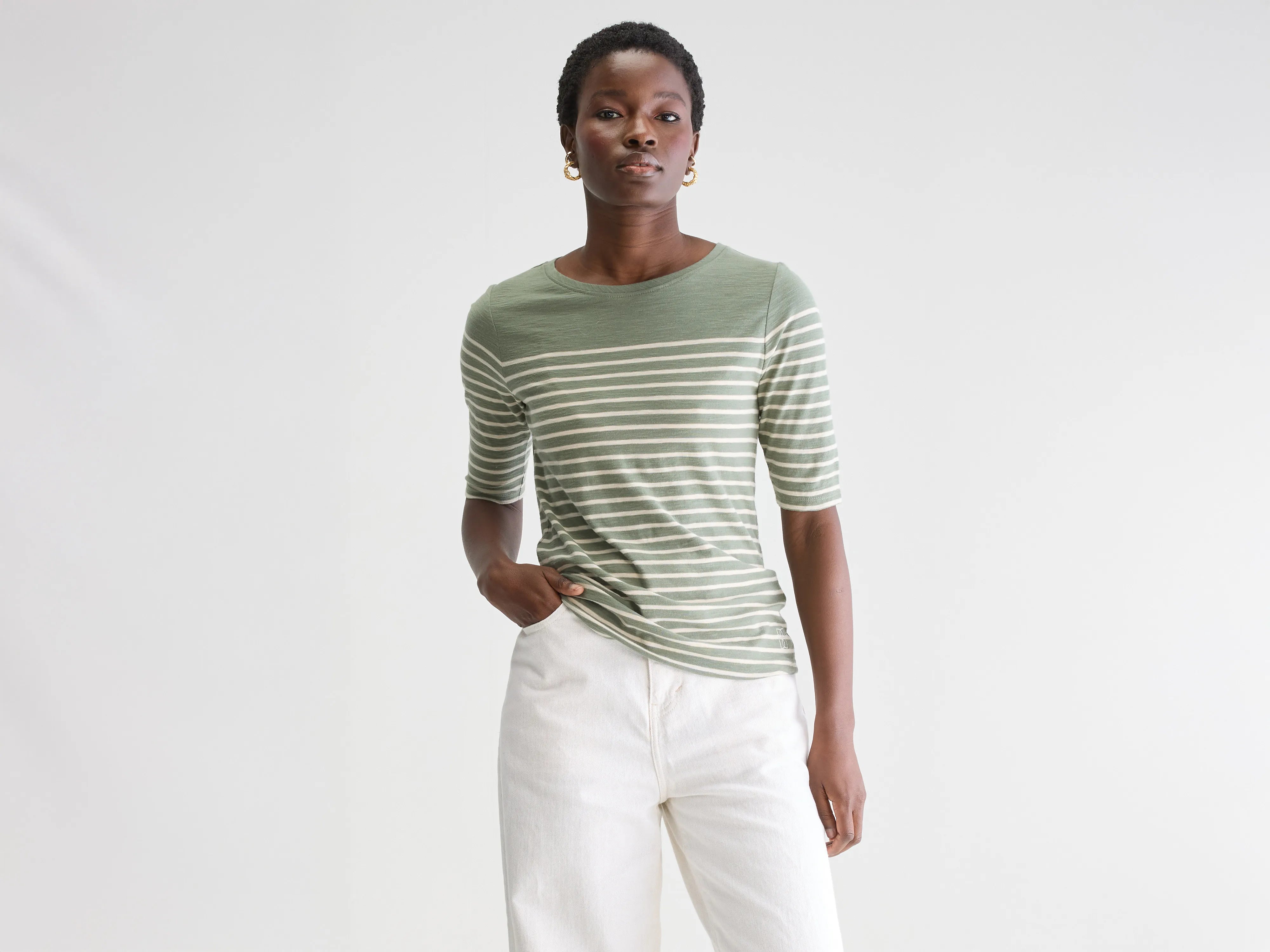 Mias slim fit t-shirt (251 / W / STRIPE B)