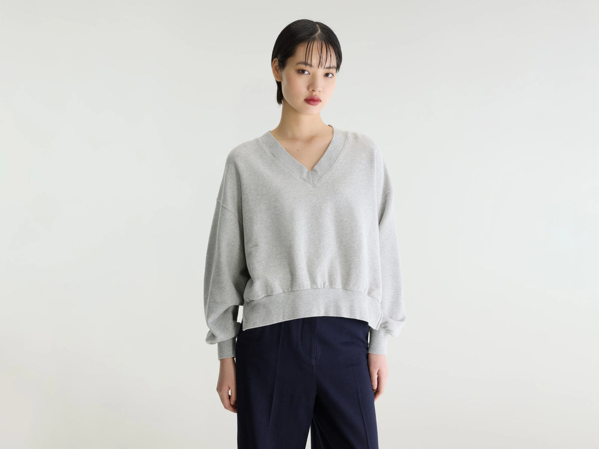 Sweatshirt col V Varola (252 / W / H. GREY)