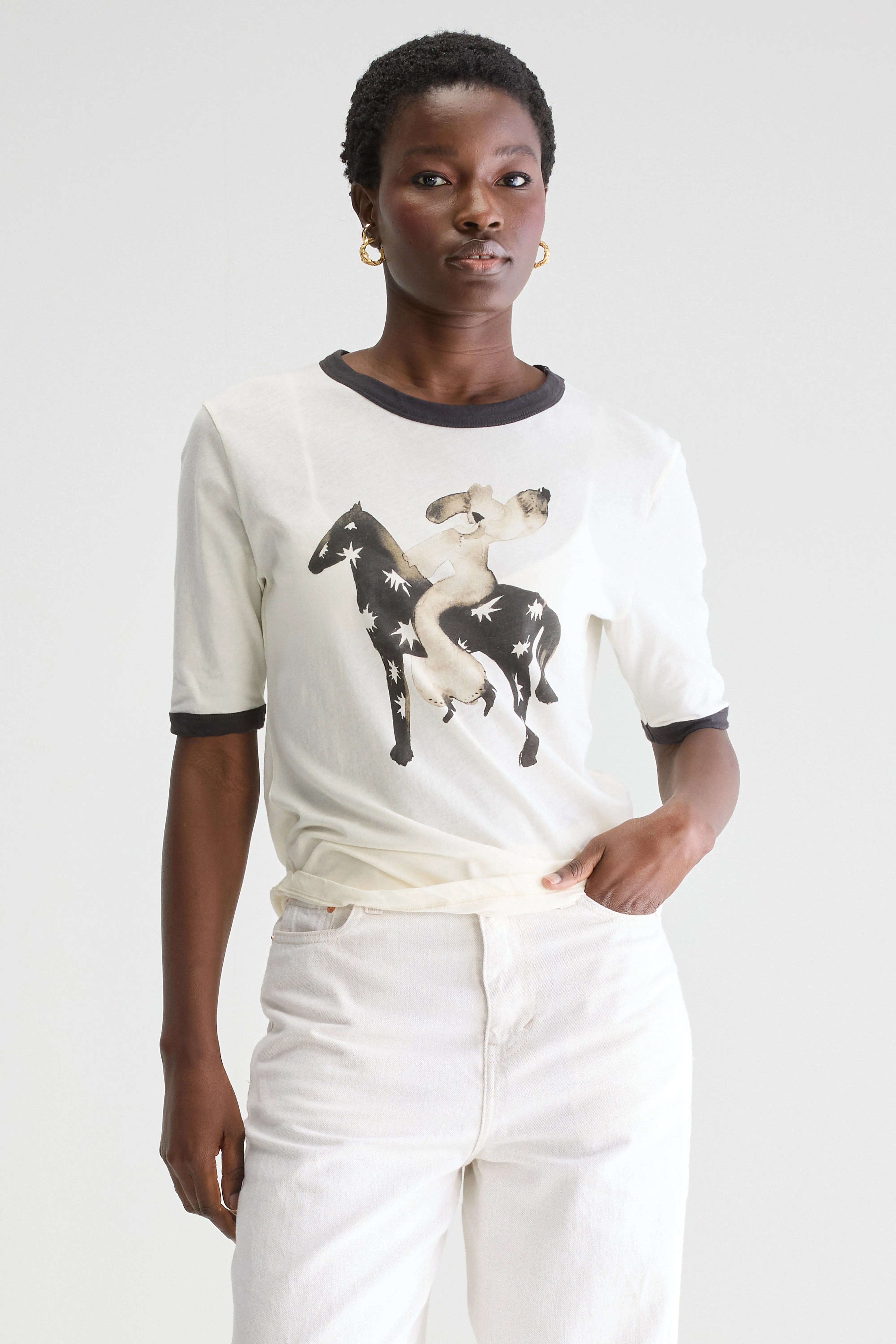 Cosmos slim fit t-shirt (251 / W / ECRU)