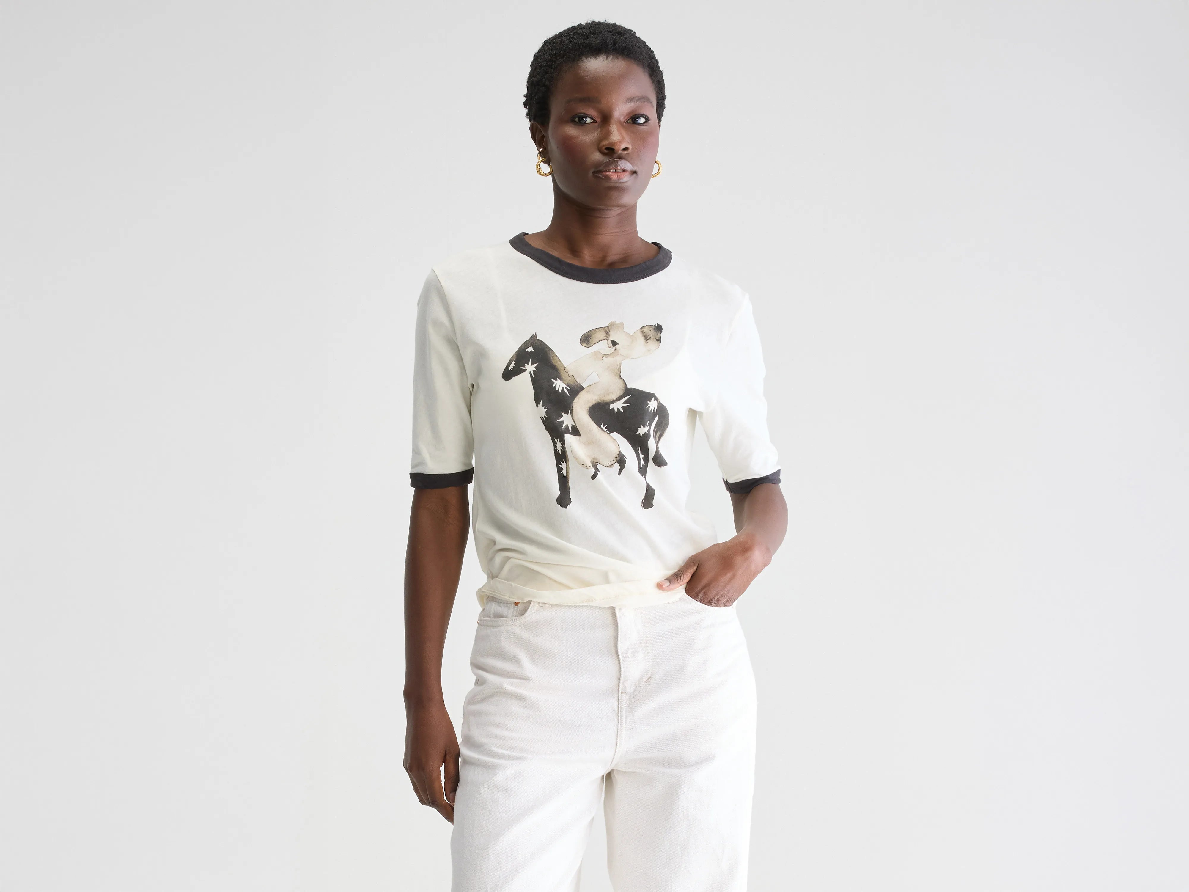 Cosmos slim fit t-shirt (251 / W / ECRU)