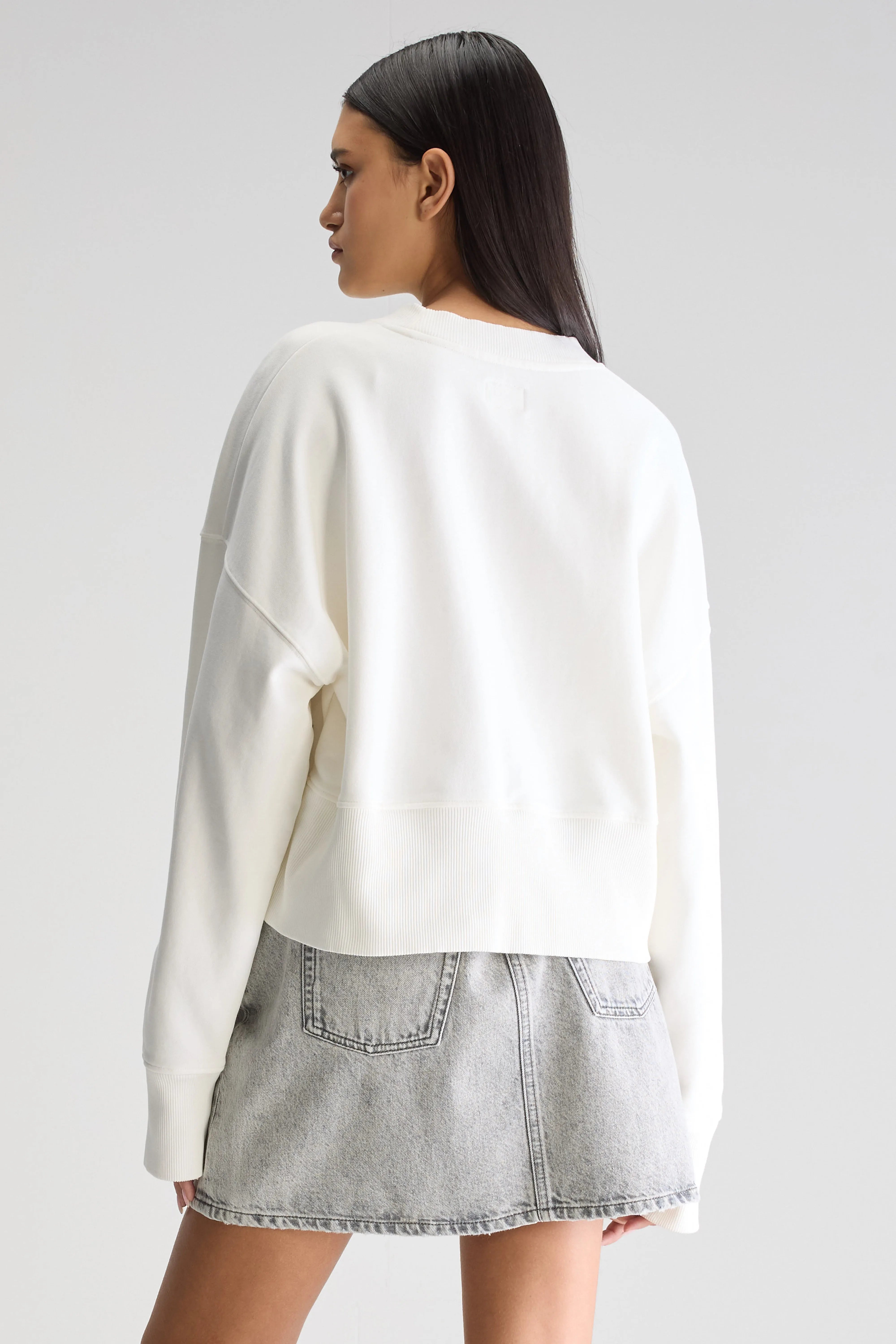 Slenni sweatshirt met ronde hals (251 / W / VINTAGE WHITE)