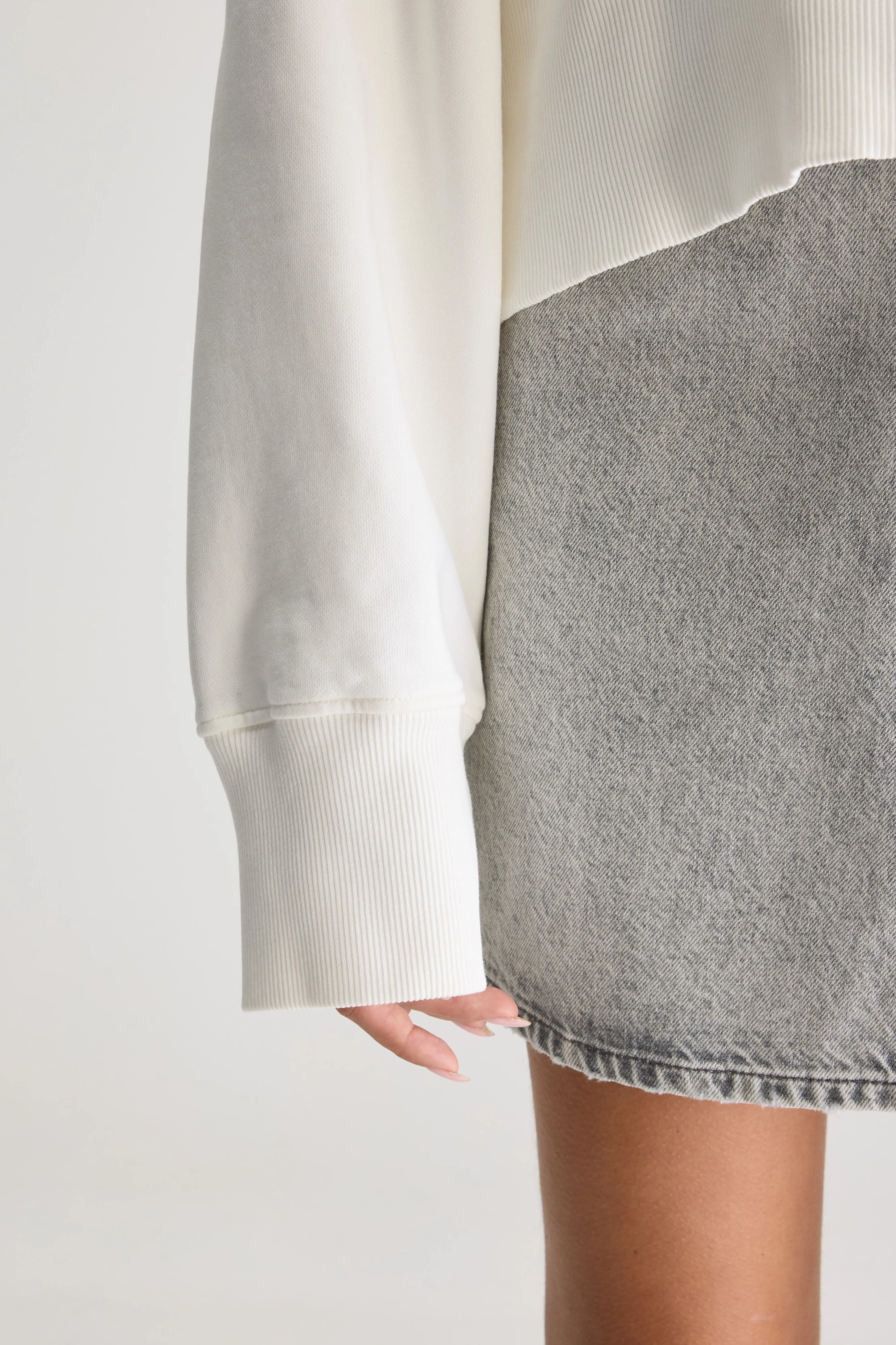 Slenni sweatshirt met ronde hals (251 / W / VINTAGE WHITE)